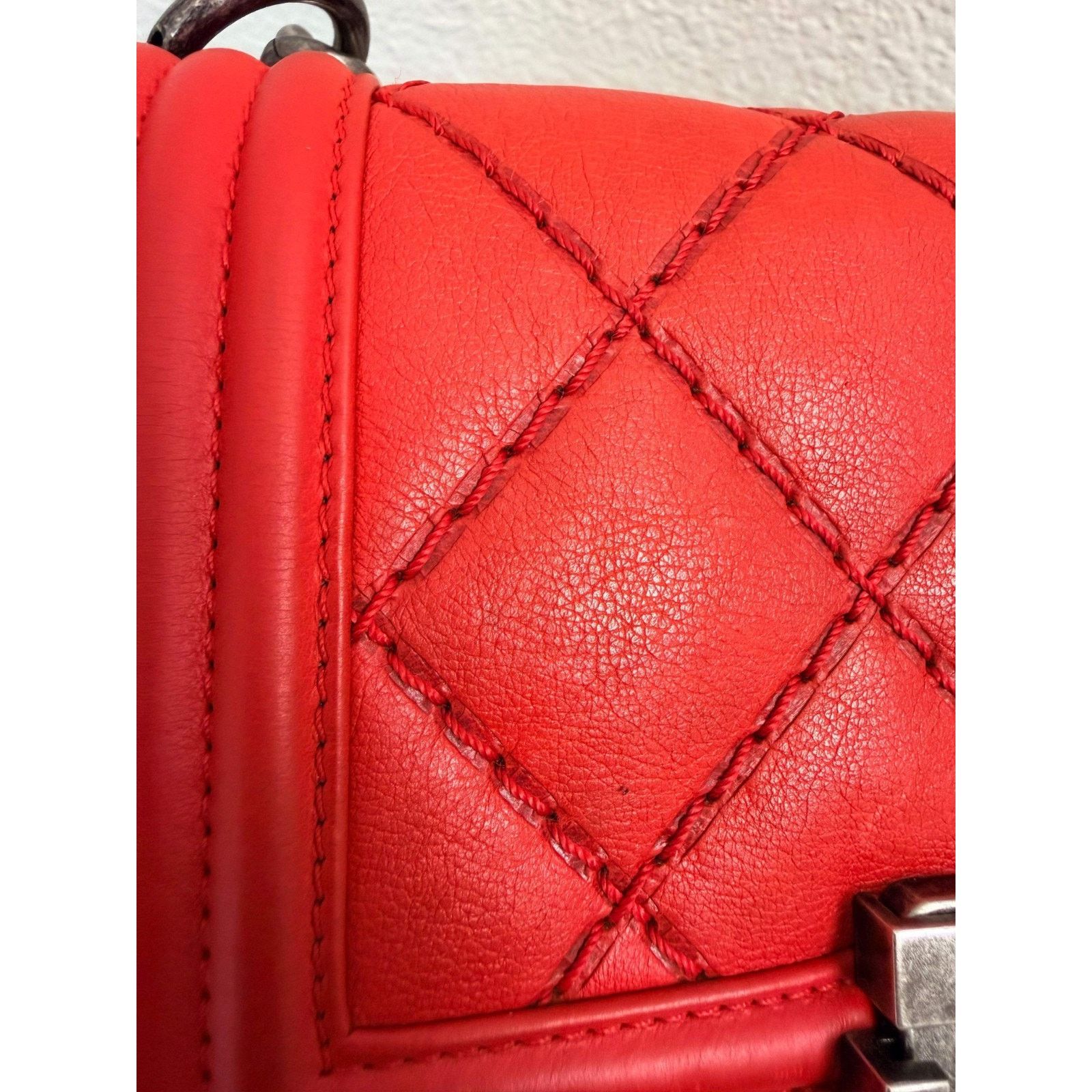 Chanel Chanel Boy Bag Small Quilted Lambskin Leather Chain Shoulder Size ONE SIZE - 9 Thumbnail