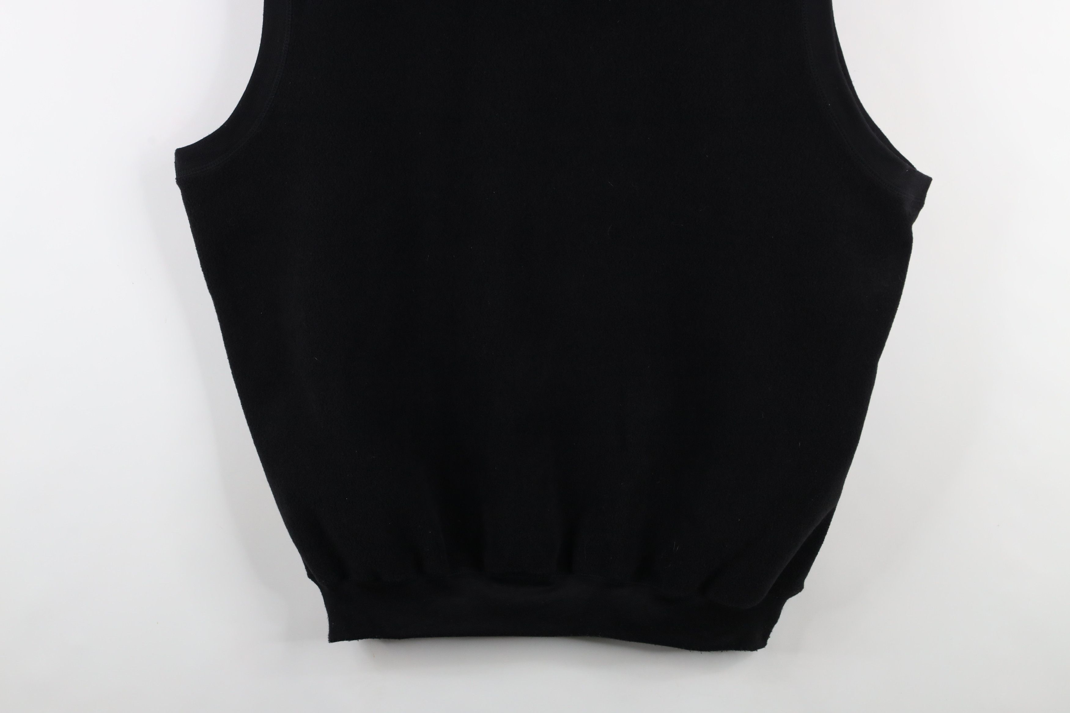 Vintage Vintage 90s Streetwear Blank Fleece V-Neck Sweater Black Size US XXL / EU 58 / 5 - 3 Thumbnail