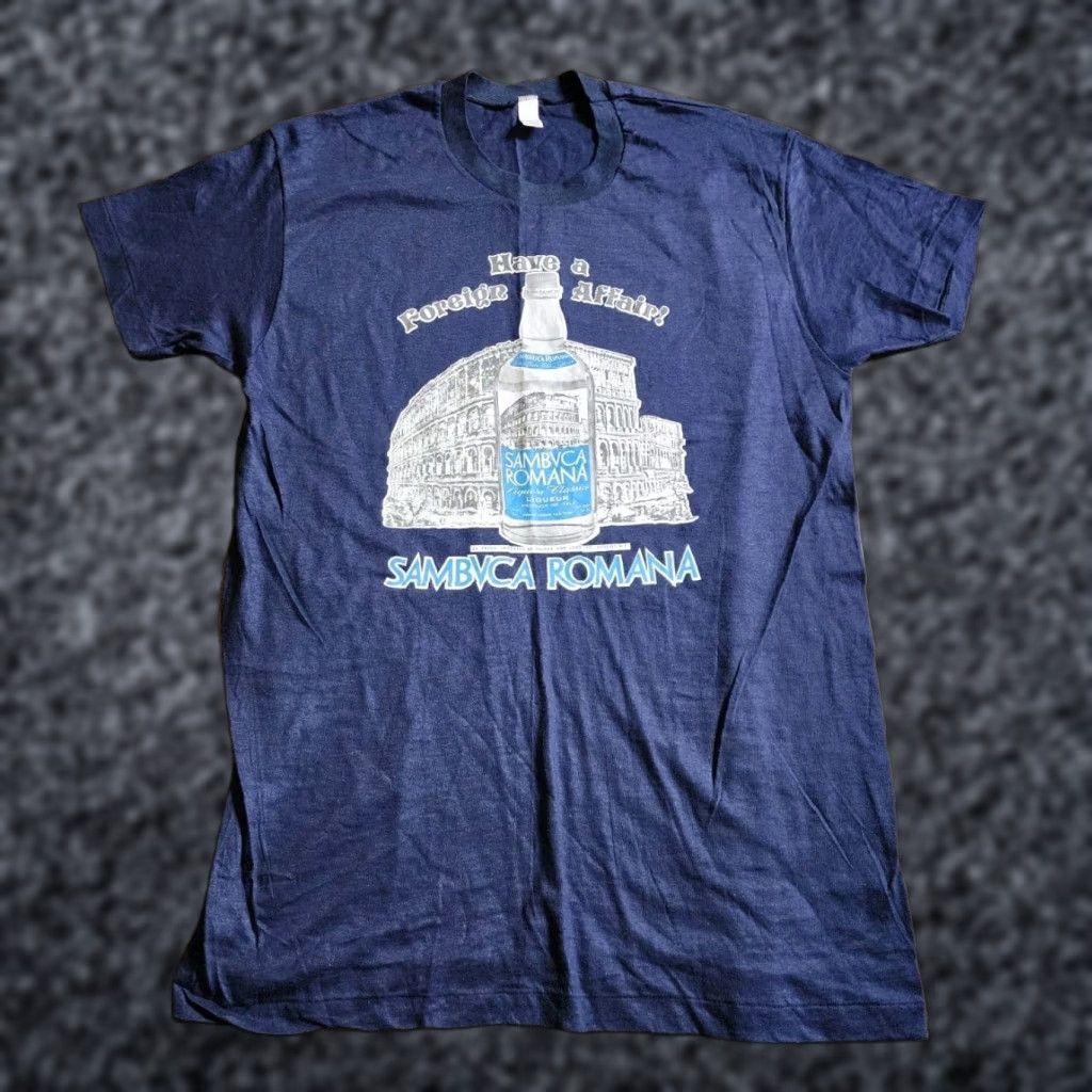 Vintage VINTAGE American Vintage Colosseum Shirt Mens L Blue Sambuca Romana Have A Foreign Affair Funny T Shirt Size US L / EU 52-54 / 3 - 1 Thumbnail