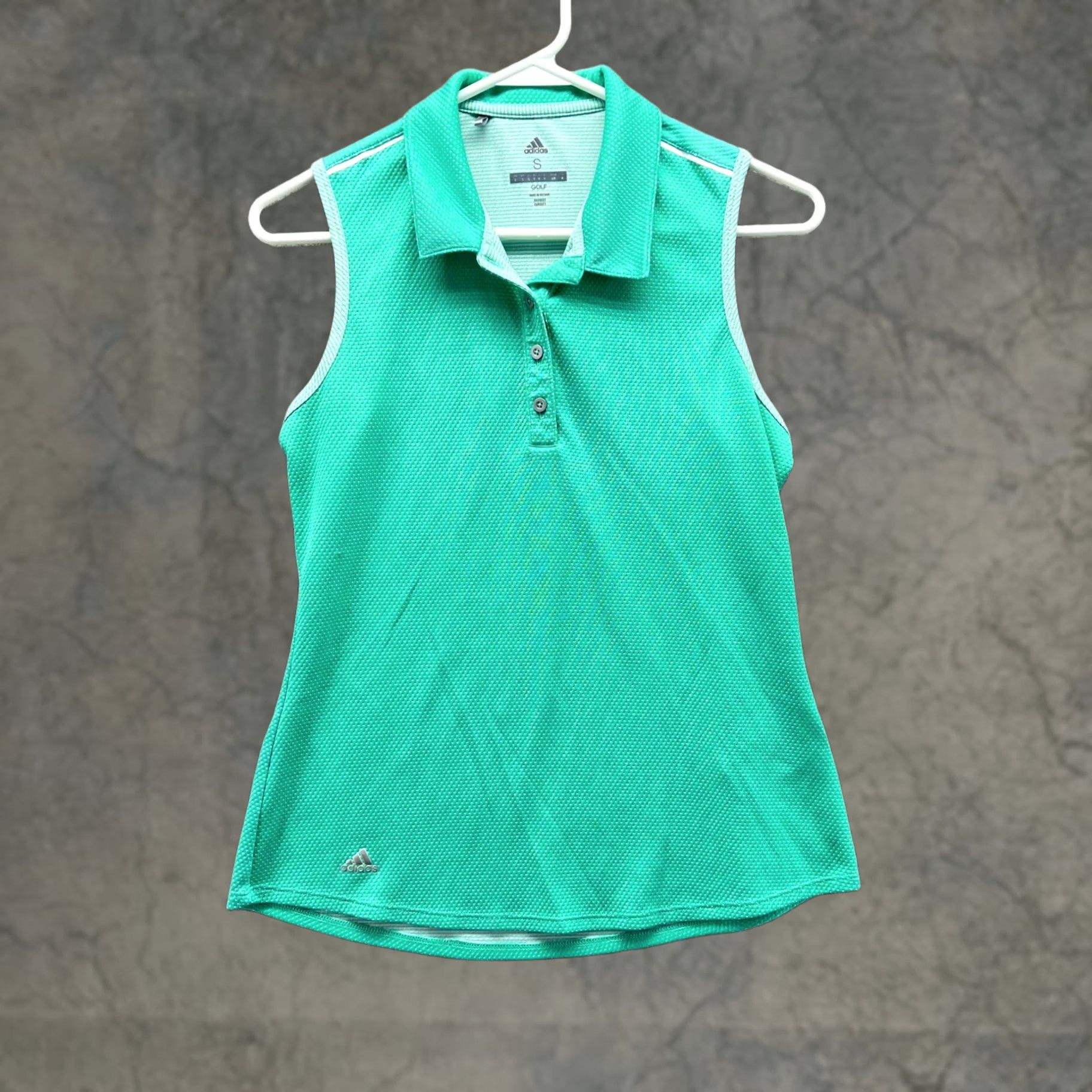 Adidas VINTAGE Adidas Polo Shirt Women S Teal Blue Polo Shirt Sleeveless Casual Golf Tennis Button Collared Size S / US 4 / IT 40 - 1 Thumbnail