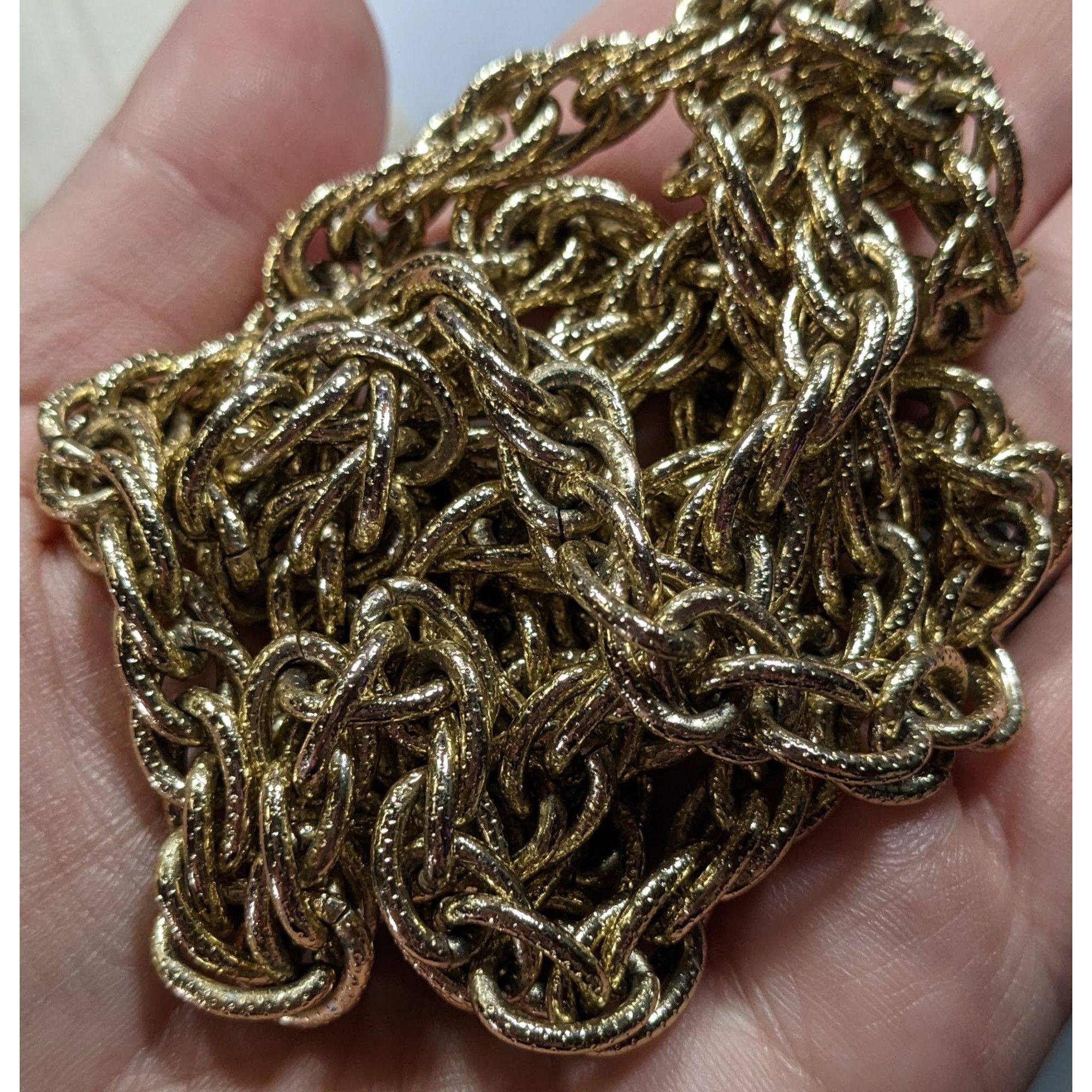 Other Casual Textured Gold Tone Chain Necklace Size ONE SIZE - 2 Thumbnail