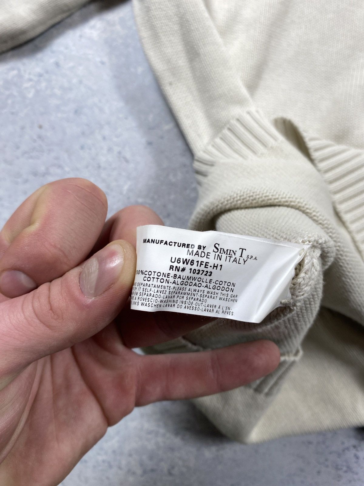 Armani Armani Jeans Mens White Sweater With Mini Logo Made in Italy Size US M / EU 48-50 / 2 - 11 Thumbnail