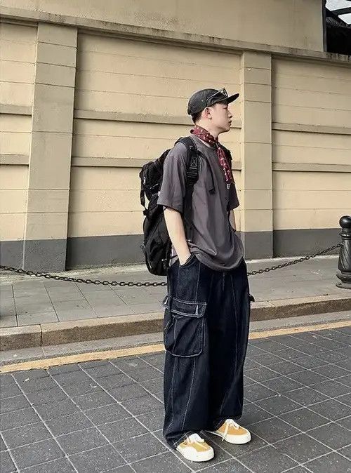VIBE Vintage Streetwear Pocket wide leg jeans y2k hip hop Size US 32 / EU 48 - 2 Thumbnail