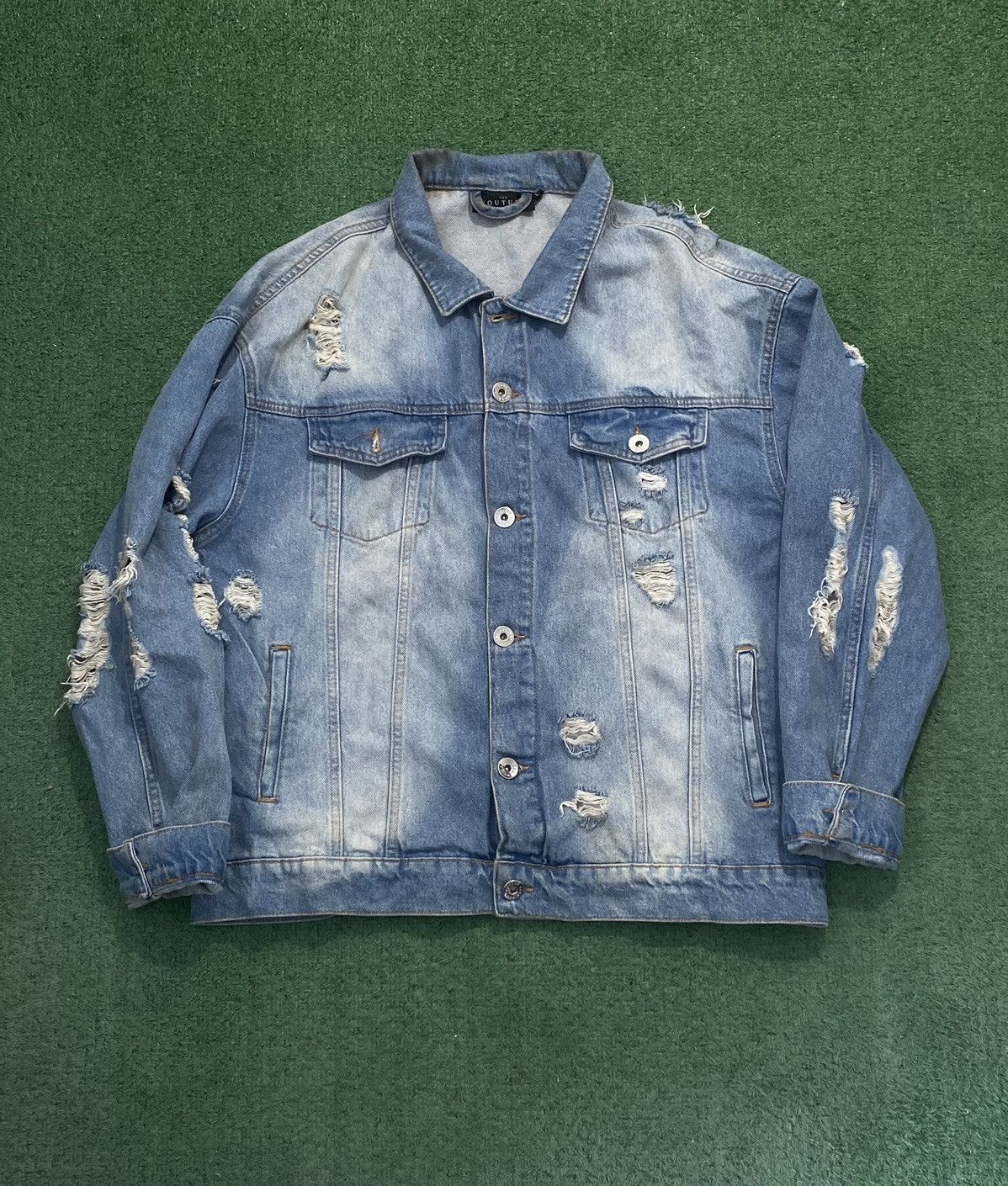 Vintage Denim jacket zipper jeans jacket the couture Size US L / EU 52-54 / 3 - 1 Thumbnail