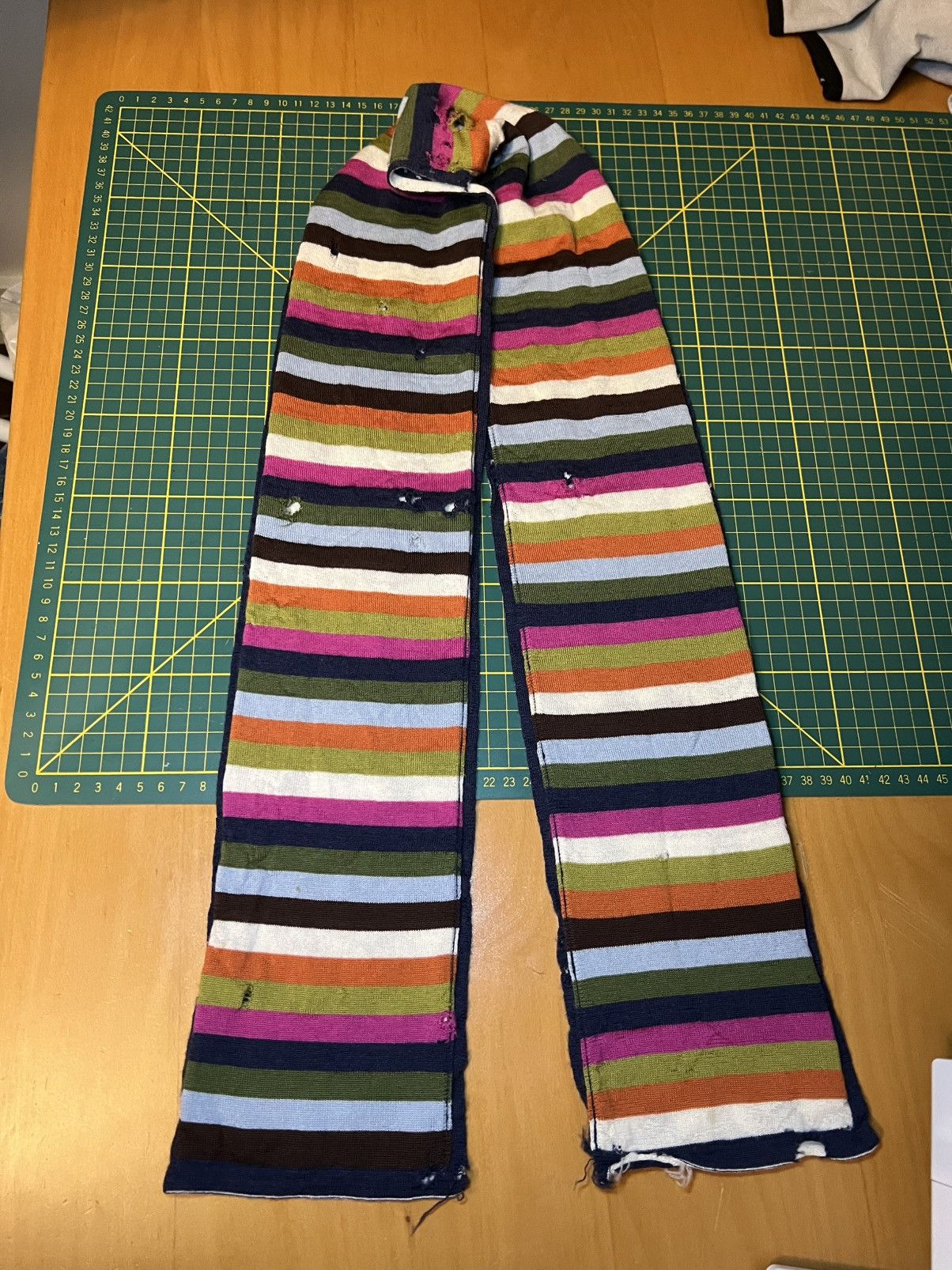 Coach Vintage thrashed multi colour striped monogram wool scarf Size ONE SIZE - 2 Thumbnail