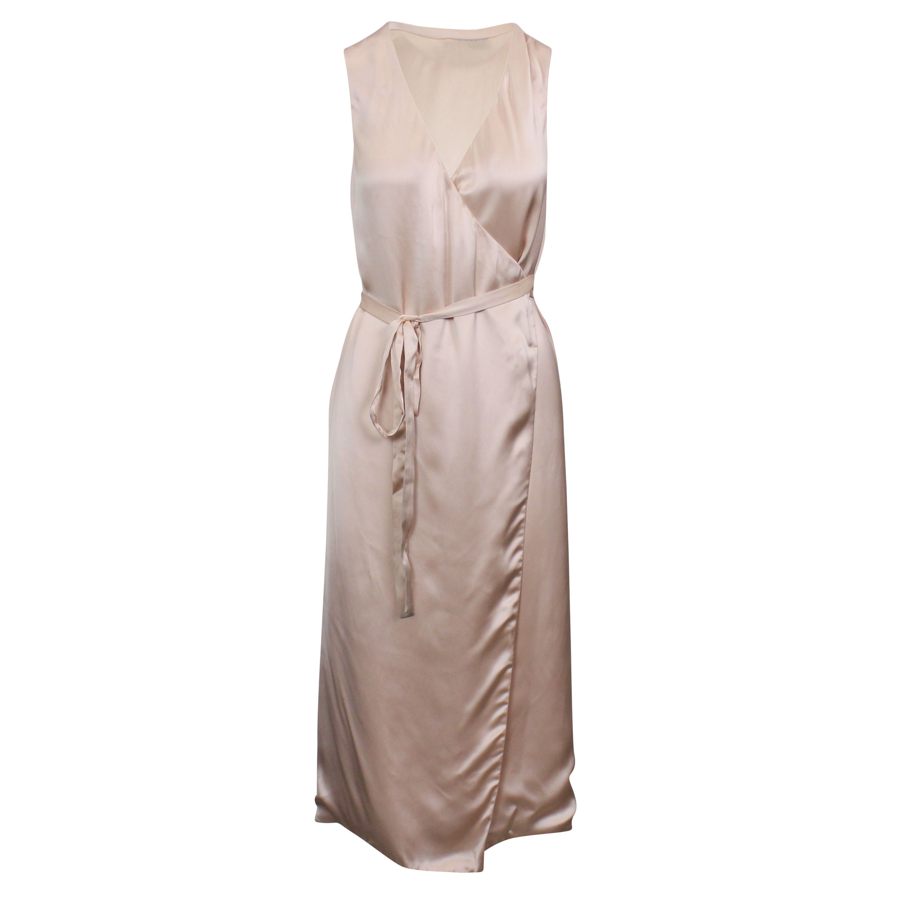 image of A P C Pink Satin Twist Sleeveless Dress Size M, Women's