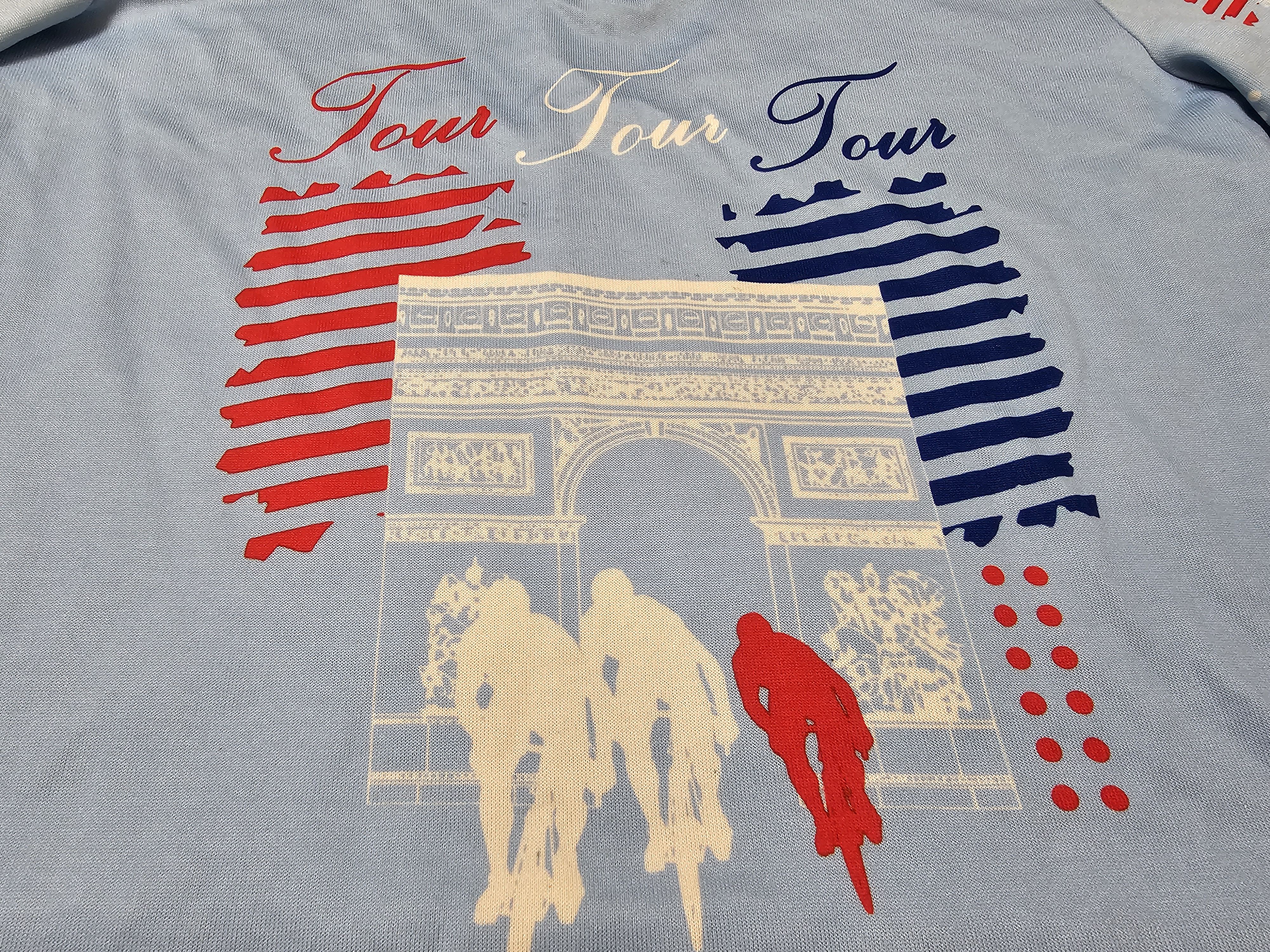 Vintage ULTIMA VINTAGE CYCLING JERSEY 90s TOUR DE FRANCE BLEU Size US M / EU 48-50 / 2 - 4 Thumbnail