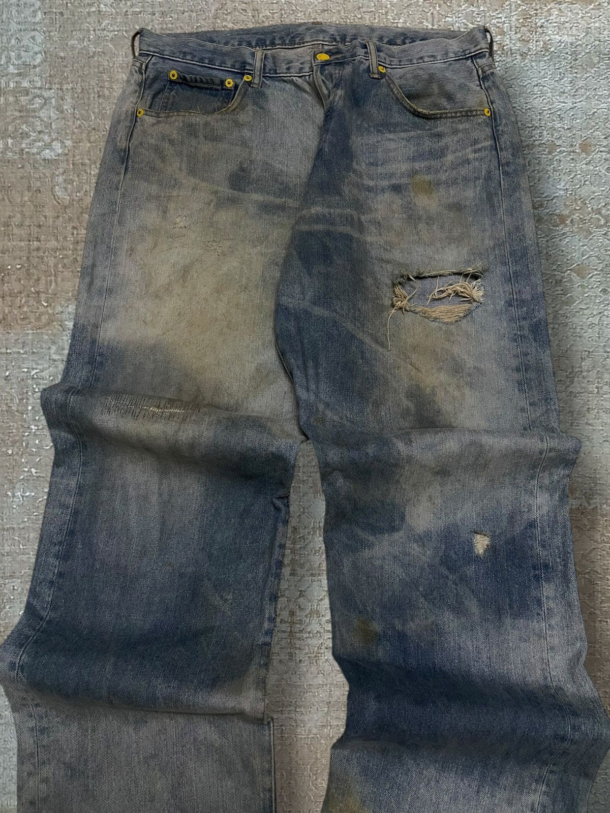 Swagger Vintage 1990s Designer Japan Swagger Mudwash Baggy Denim Size US 35 - 4 Thumbnail
