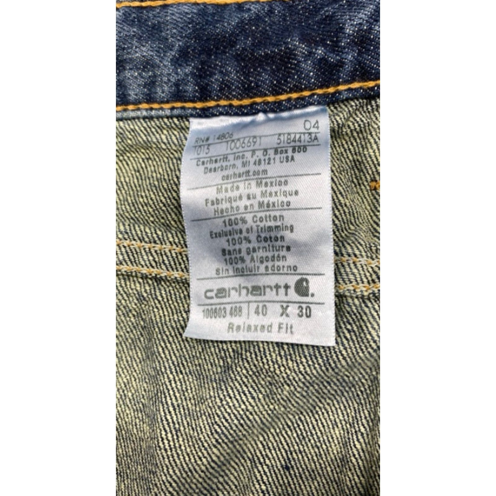 Carhartt VINTAGE Carhartt Jeans Men’s 40x30 Blue Denim Relaxed Fit Wide-Leg Cotton 5672 40x30 Mens Jeans Blue Denim Wide-Leg Relaxed Fit Cotton Size US 40 / EU 56 - 6 Thumbnail