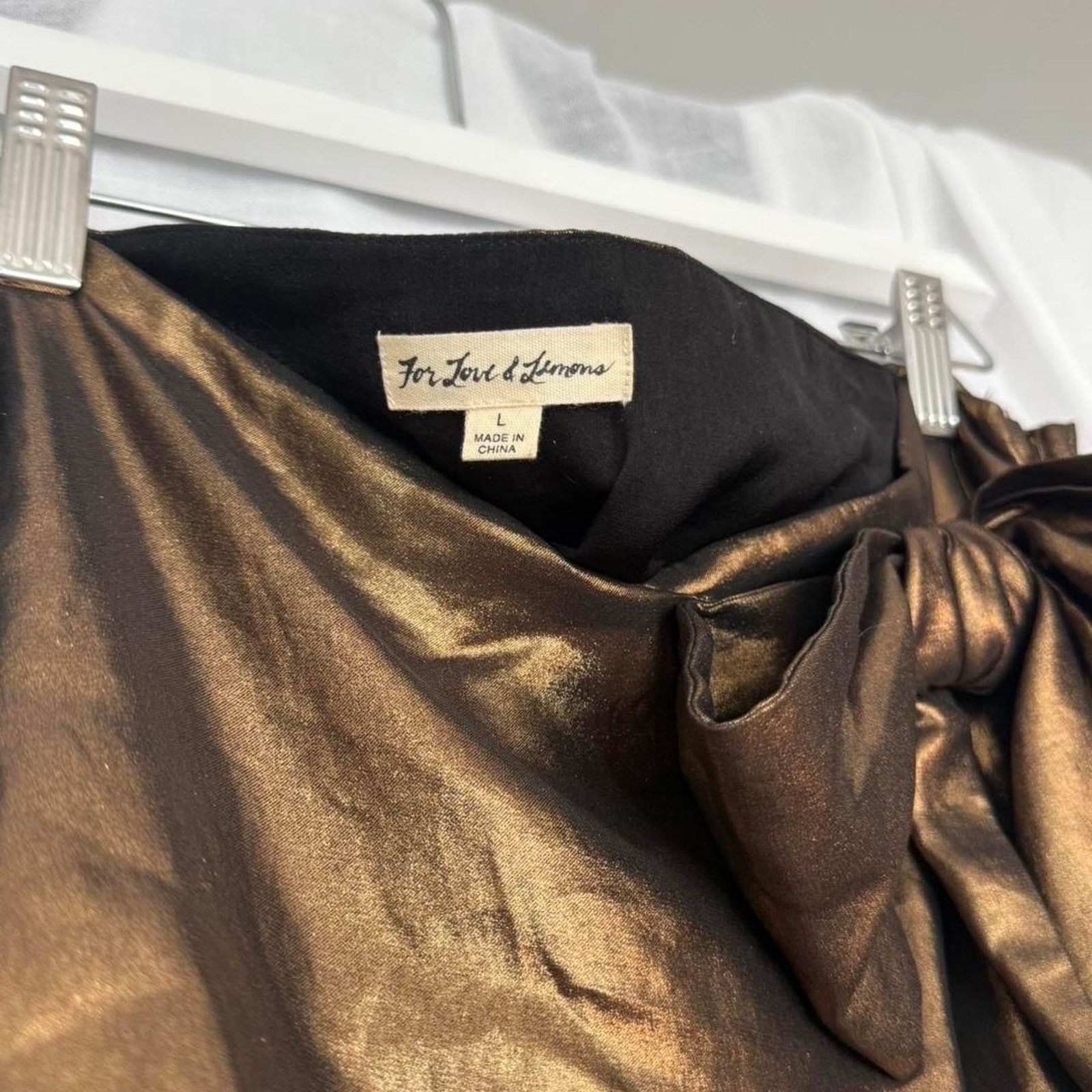 For Love & Lemons metallic brown mini skirt ✦ for love & lemons Size 30" / US 8 / IT 44 - 7 Thumbnail