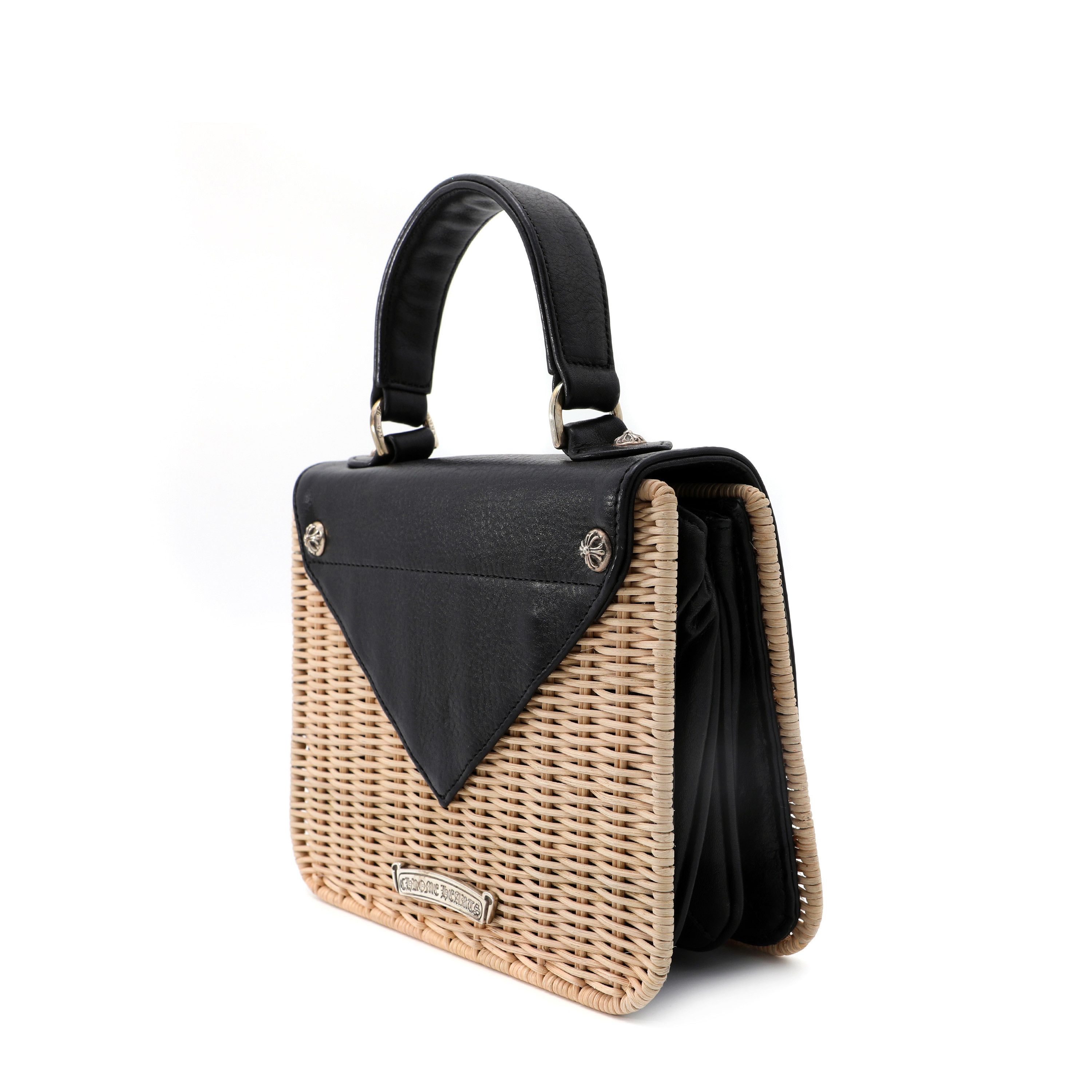 Chrome Hearts Raffia Wicker Top Handle Bag Black Size ONE SIZE - 4 Thumbnail