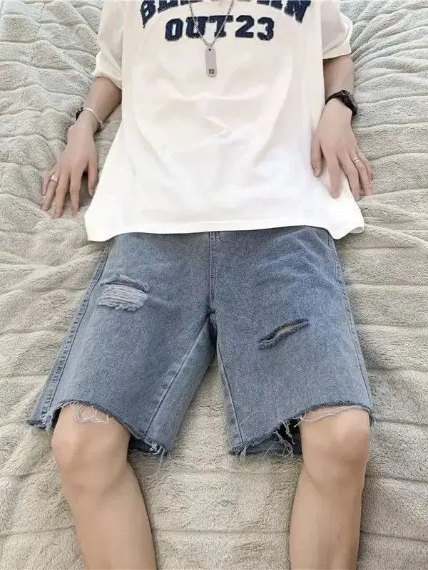 Japanese Brand High street loose ripped denim shorts Size US 32 / EU 48 - 2 Thumbnail