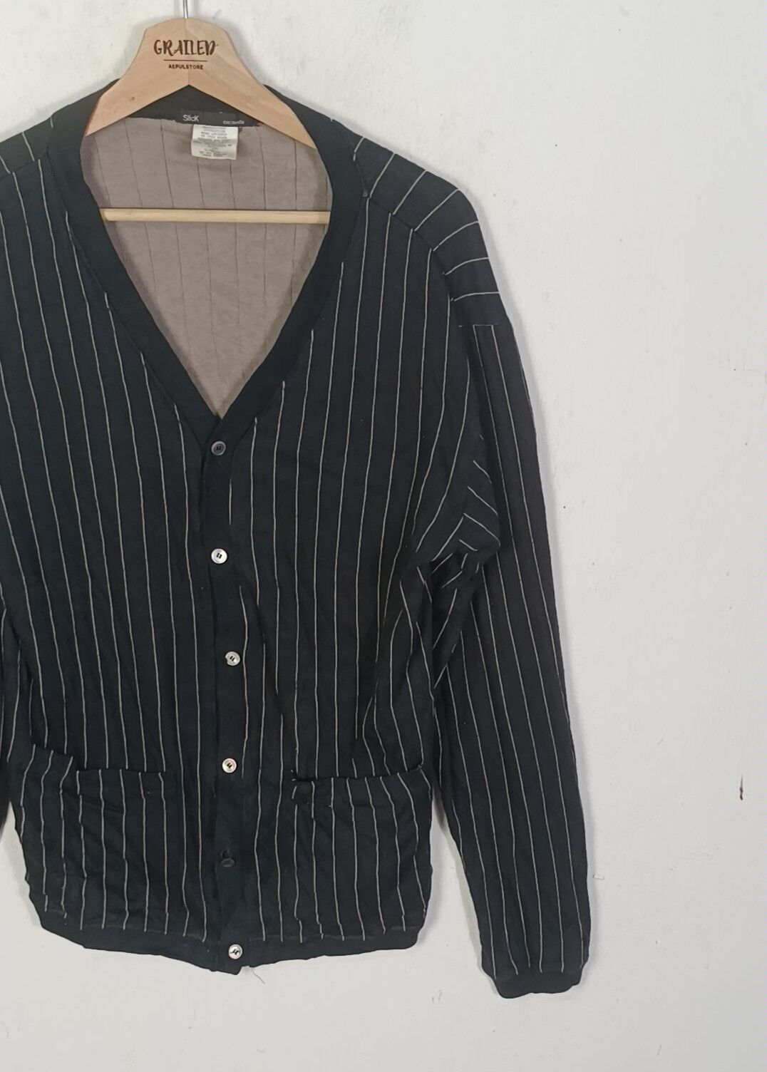 Slick Slick "excavate" Hicory Stripe Men Cardigan Size US M / EU 48-50 / 2 - 4 Thumbnail