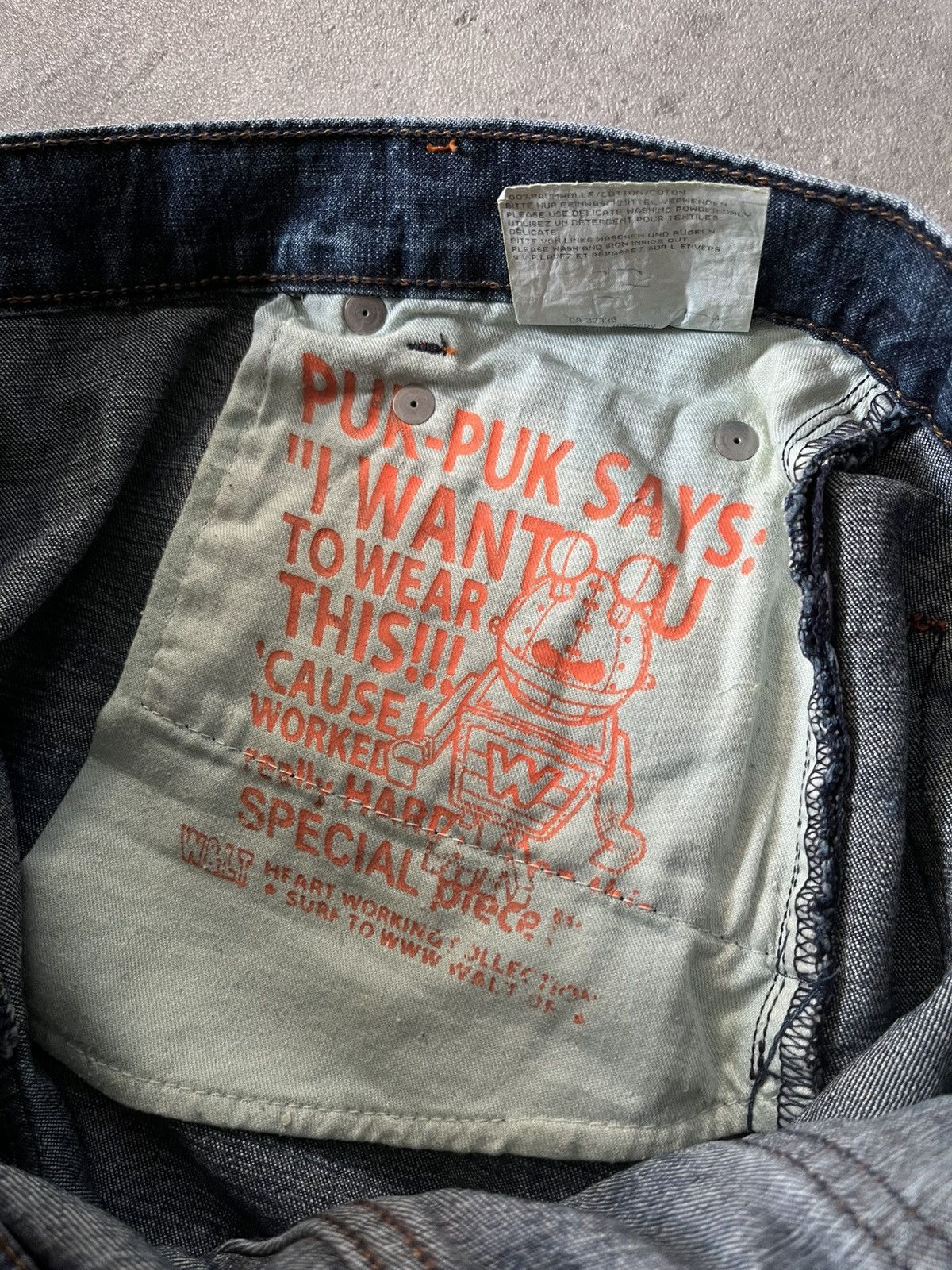 Walter Van Beirendonck Vintage Walter Van Beirendonck scratch flared navy jeans Size US 33 - 15 Thumbnail