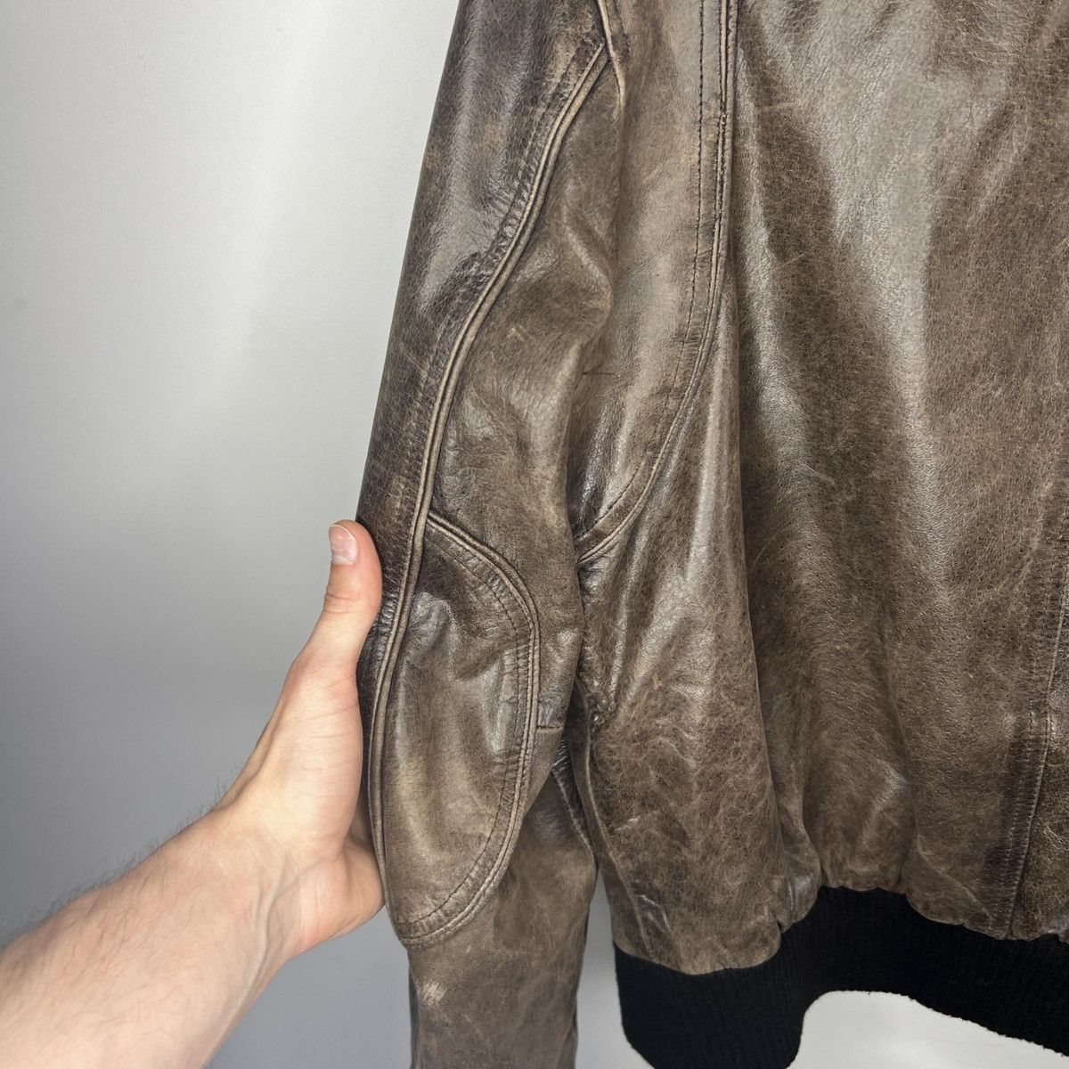 Leather × Vintage Vintage Brown Leather Motor Biker Jacket Trucker Genuine Size US M / EU 48-50 / 2 - 13 Thumbnail