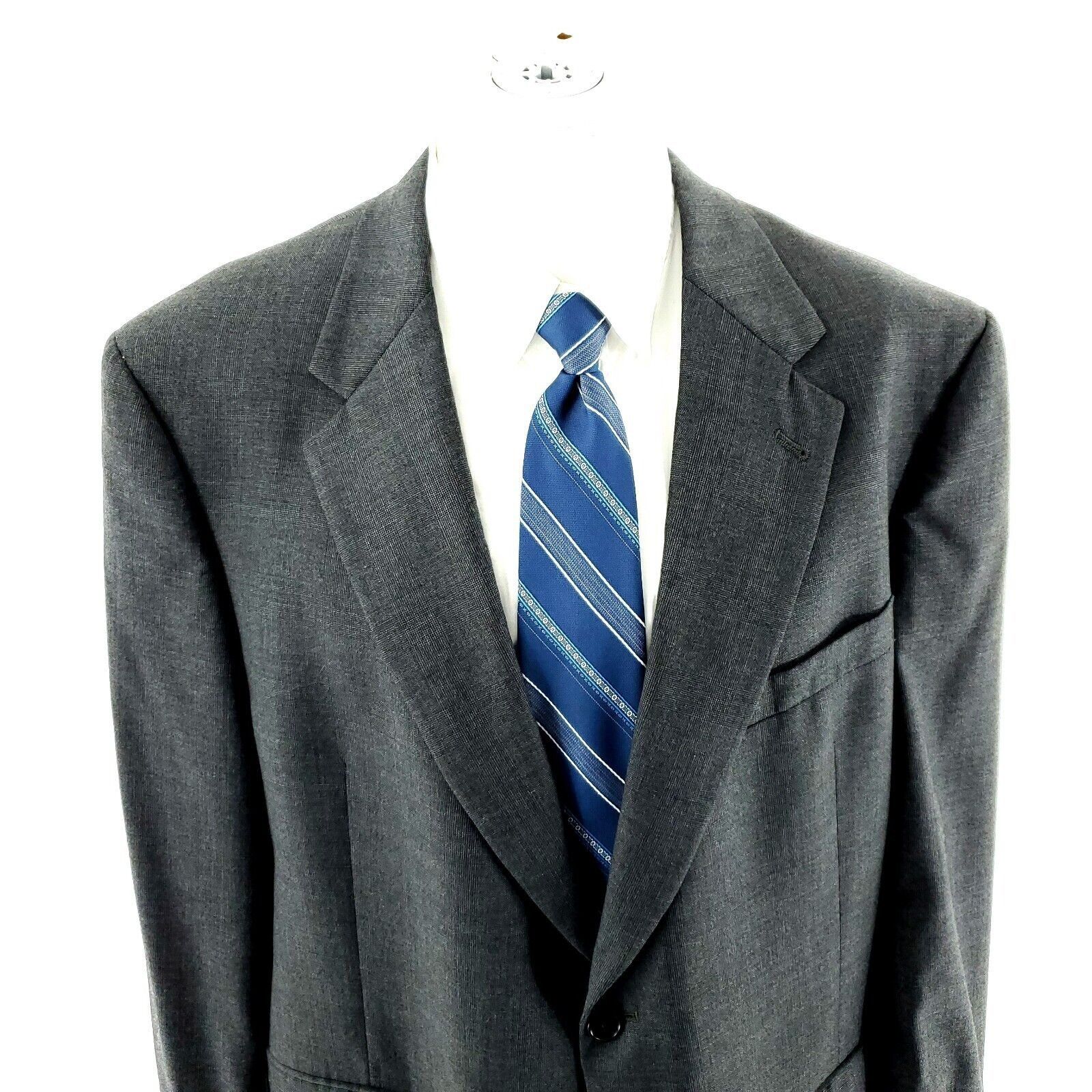 Loro Piana Loro Piana Daniel Cremieux Wool 2 Button Blazer 46L Gray Pla Size 46L - 1 Thumbnail
