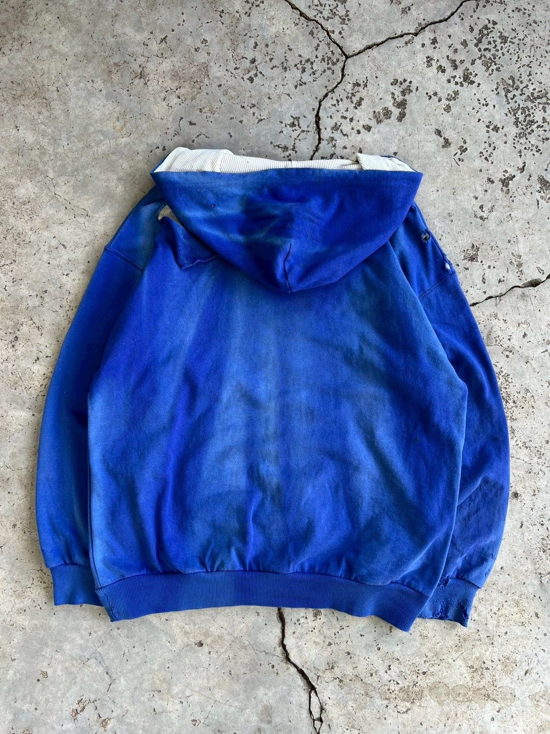 Vintage Thrashed Vintage Thermal Lined Hoodie Distressed ERD Size US M / EU 48-50 / 2 - 14 Thumbnail