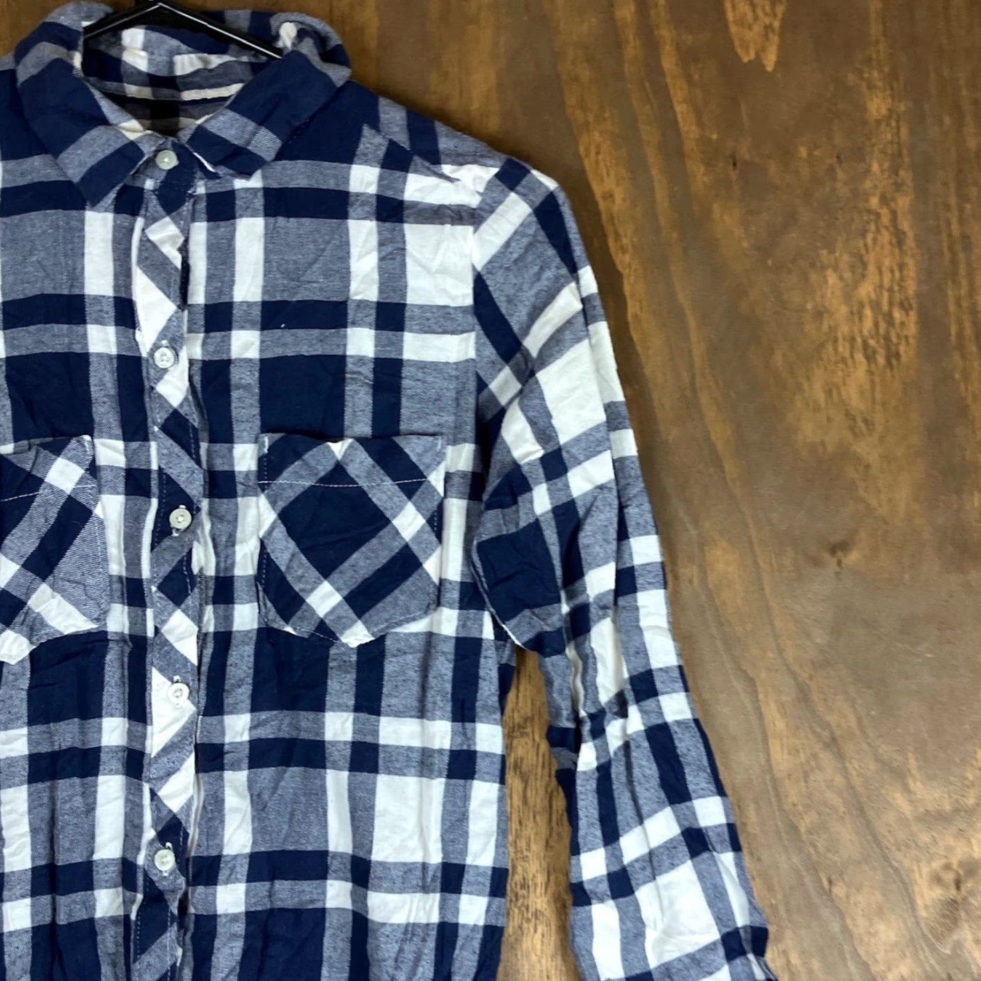 Vintage Aerie Womens Romper Navy White Plaid Flannel Collared Long Sleeve Drawstring XS Size XS / US 0-2 / IT 36-38 - 5 Thumbnail