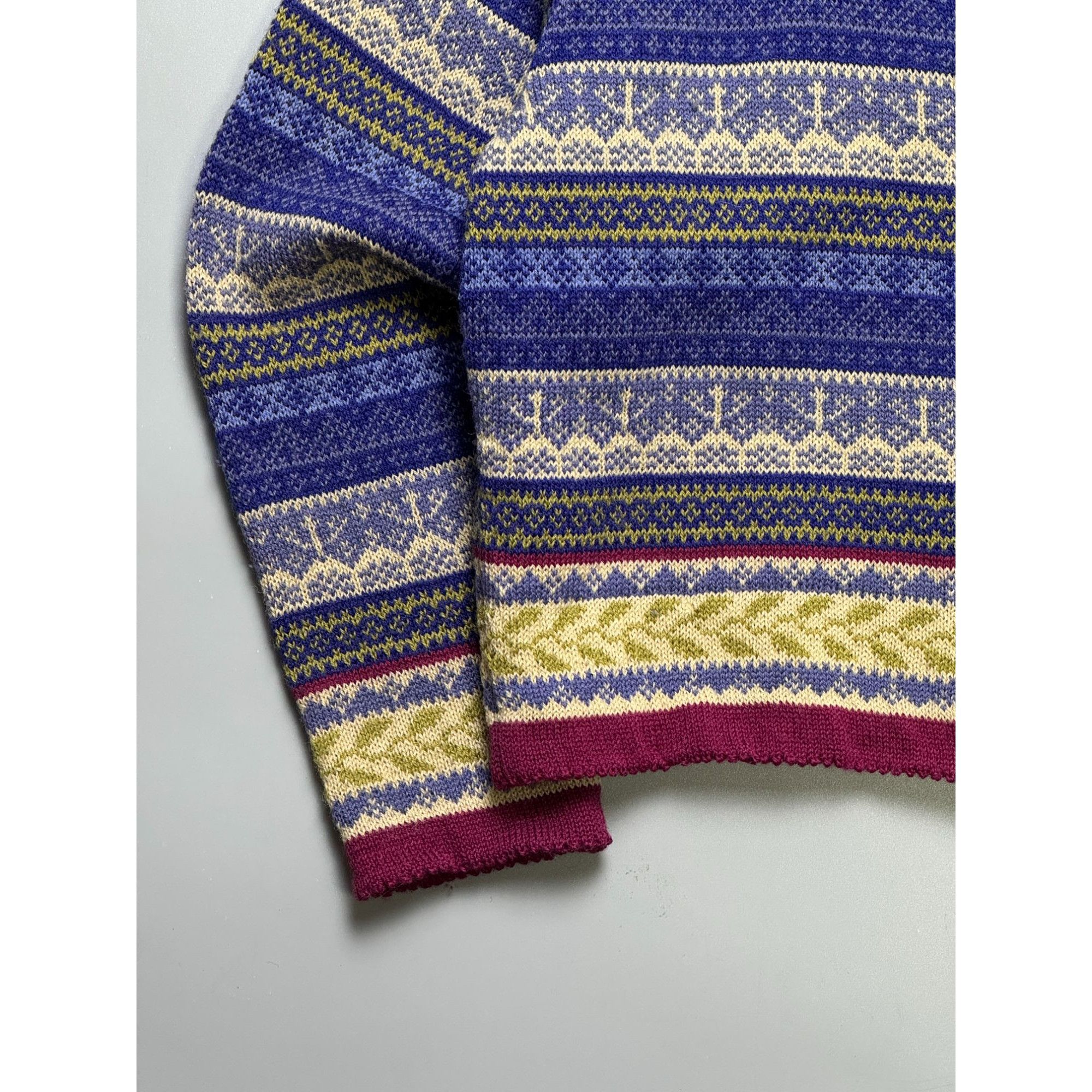Other Oleana Multicolour Knit Boat Neck Cardigan (Y1114) Size S / US 4 / IT 40 - 2 Thumbnail