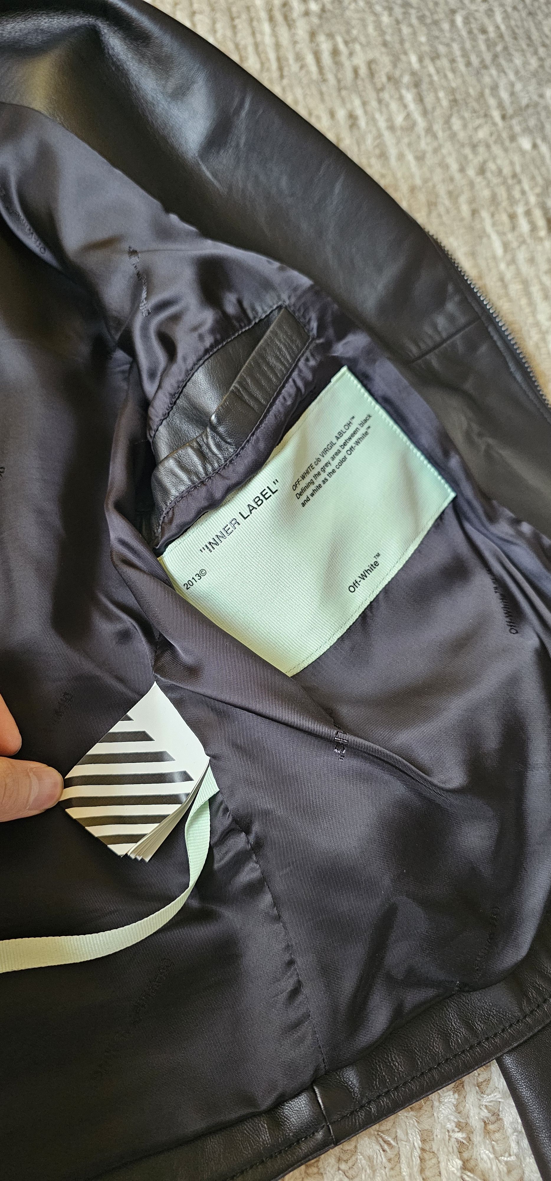 Off-White Off-White c/o Virgil Abloh "Business Casual" Leather Jacket Size US M / EU 48-50 / 2 - 4 Thumbnail