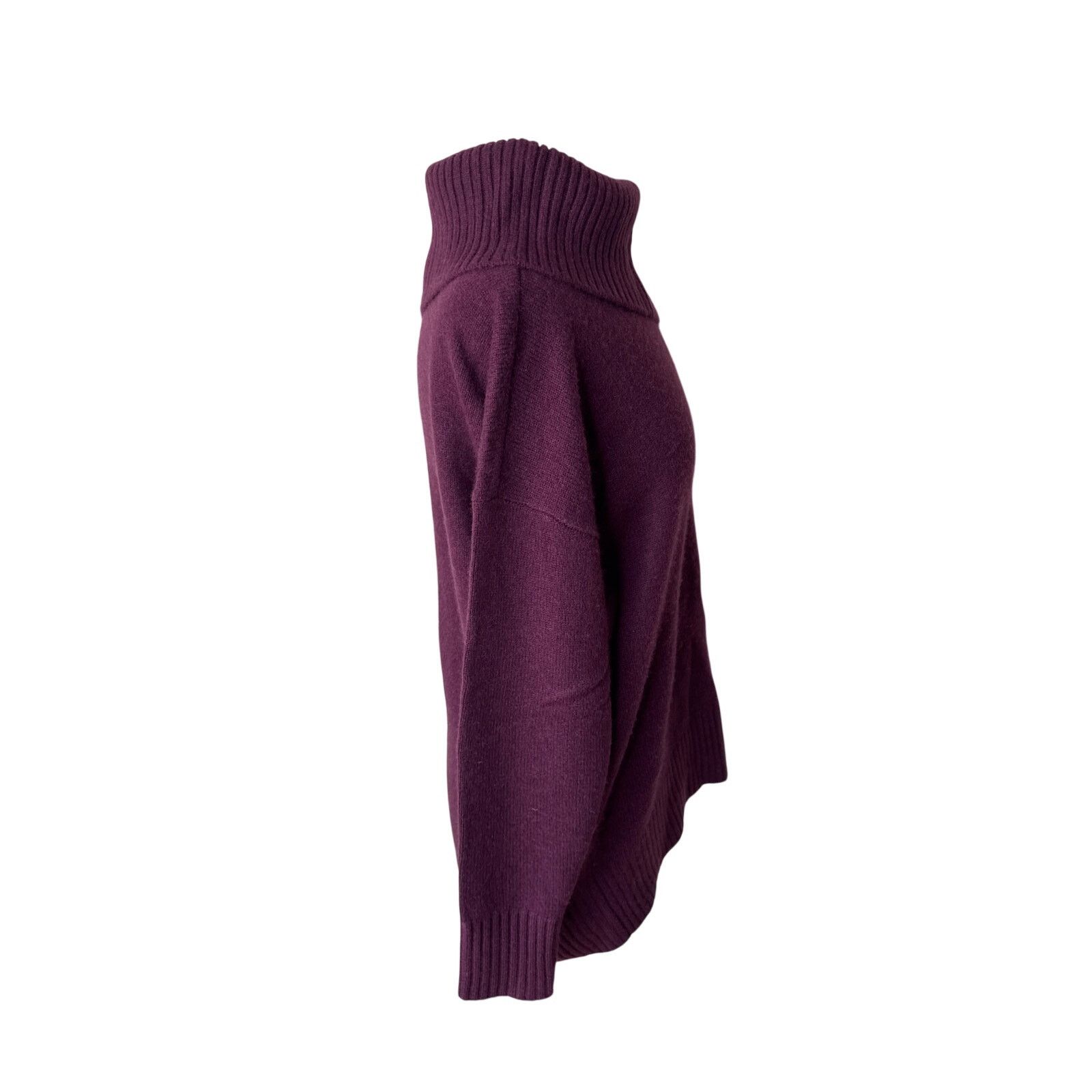 Nordstrom NORDSTROM Cashmere Split Neck Turtleneck Sweater Burgundy Size S / US 4 / IT 40 - 4 Thumbnail