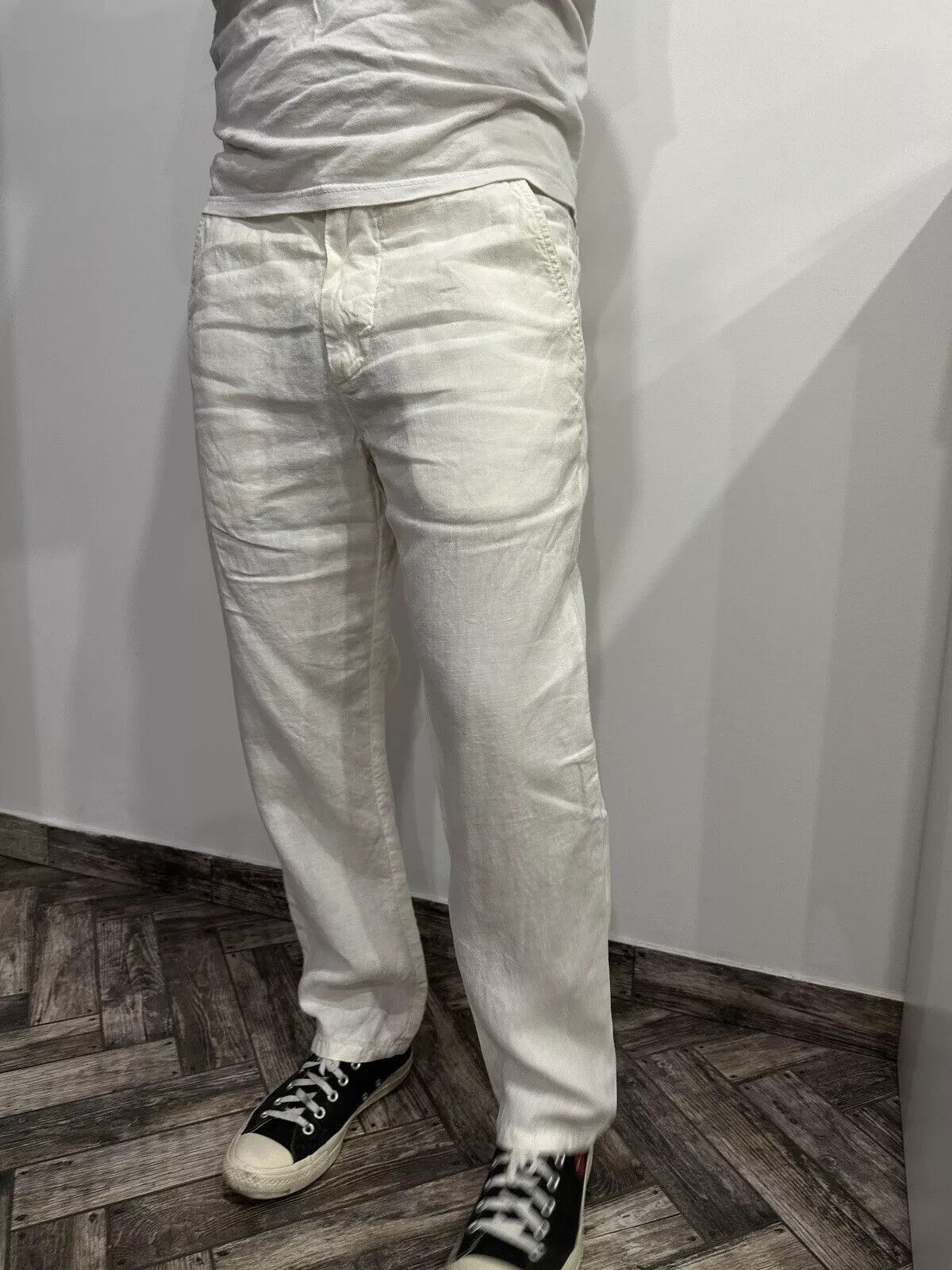 Trussardi Trussardi Jeans Beige Linen Lino Men's Casual Italy Pants Size US 30 / EU 46 - 2 Thumbnail