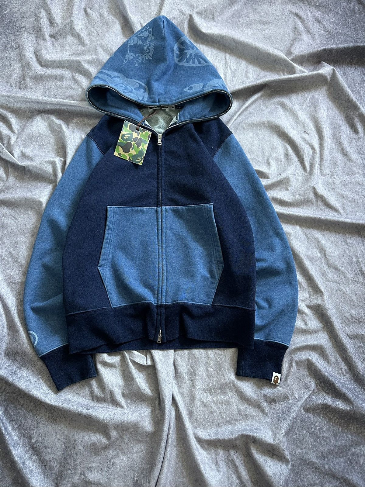Bape Bape Indigo Tiger Shark Full Zip Hoodie Size US S / EU 44-46 / 1 - 2 Thumbnail