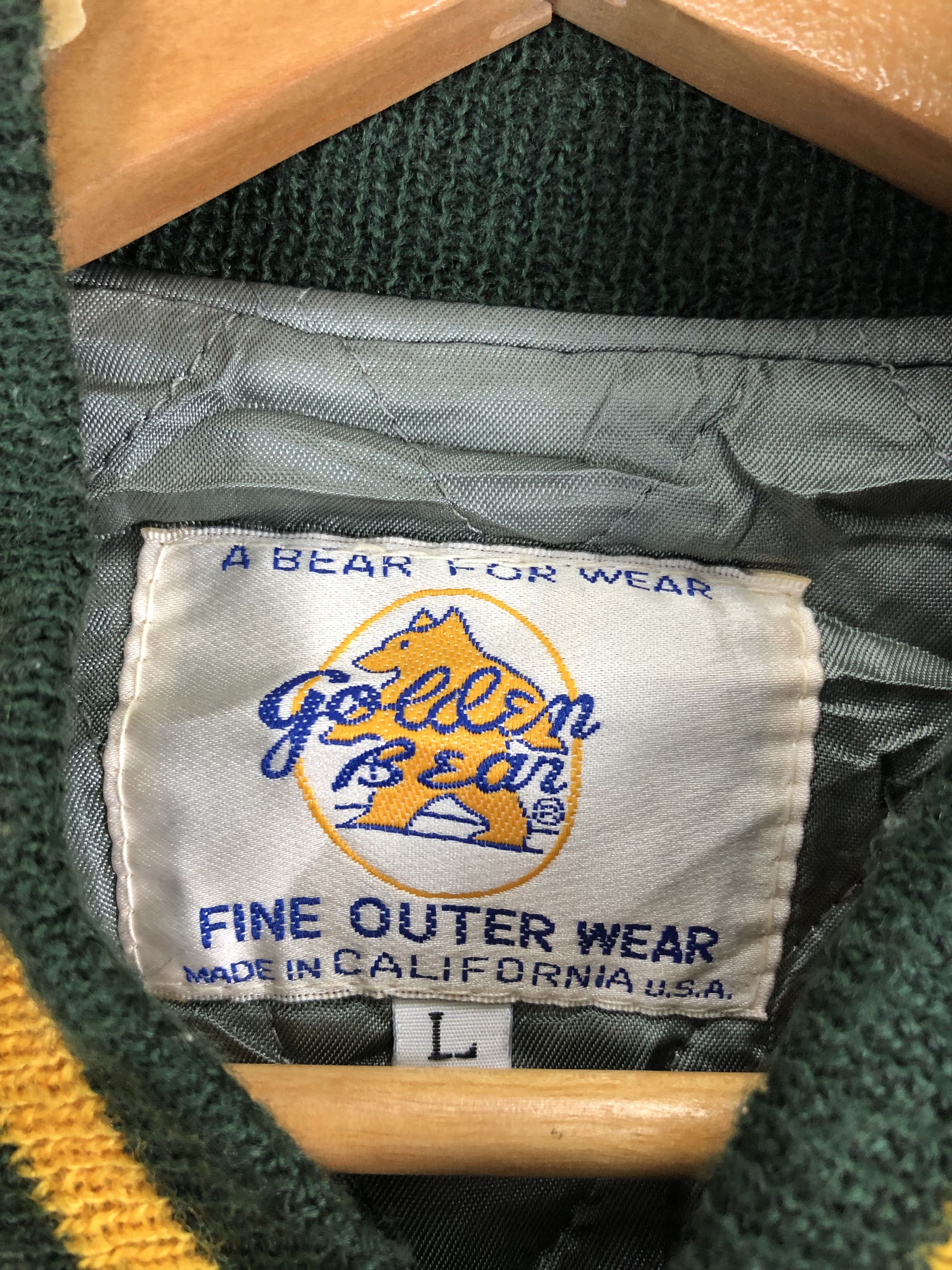Golden Bear Vintage 80s Golden Bear Varsity Jacket Leather Sleeve V0243 Size US L / EU 52-54 / 3 - 5 Thumbnail