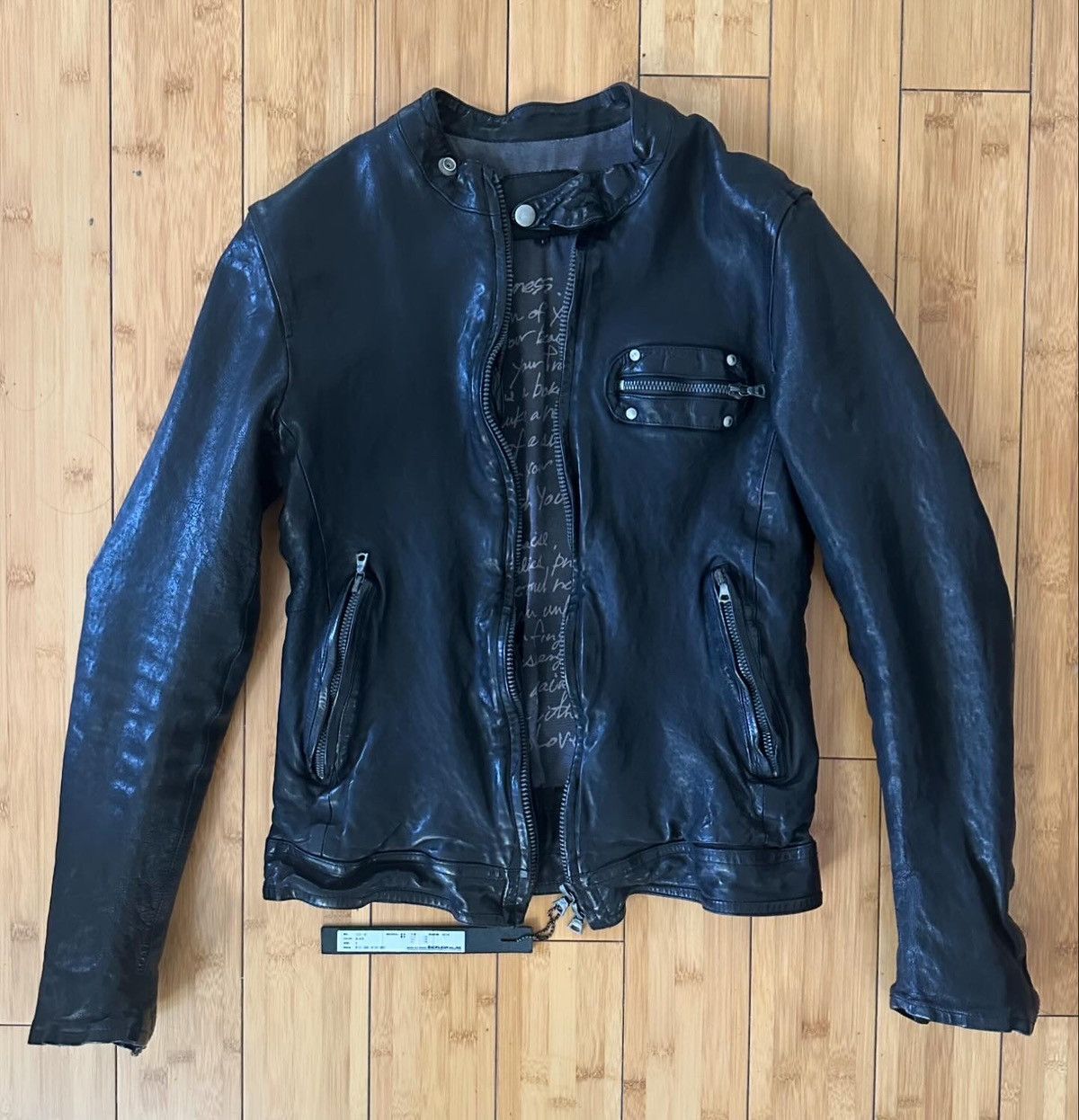 Archival Clothing Poem Calf Leather Moto Jacket | Grailed