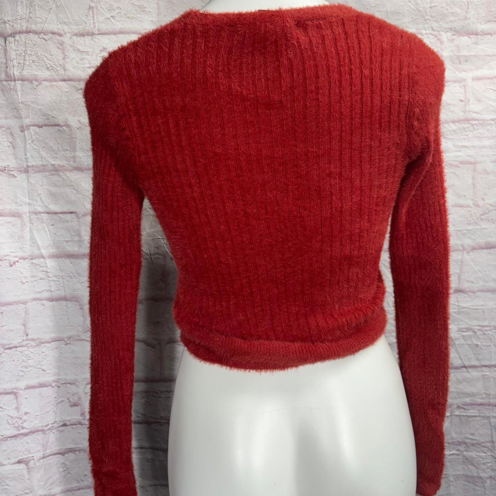 Forever 21 Forever 21 Red Cropped Sweater Size XS Size XS / US 0-2 / IT 36-38 - 5 Thumbnail