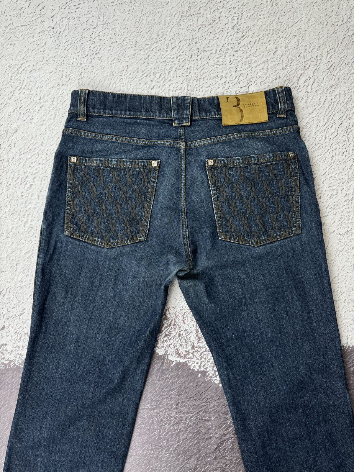 Billionaire Couture Billionaire Couture embroidered multilogo indigo jeans Size US 34 / EU 50 - 6 Thumbnail