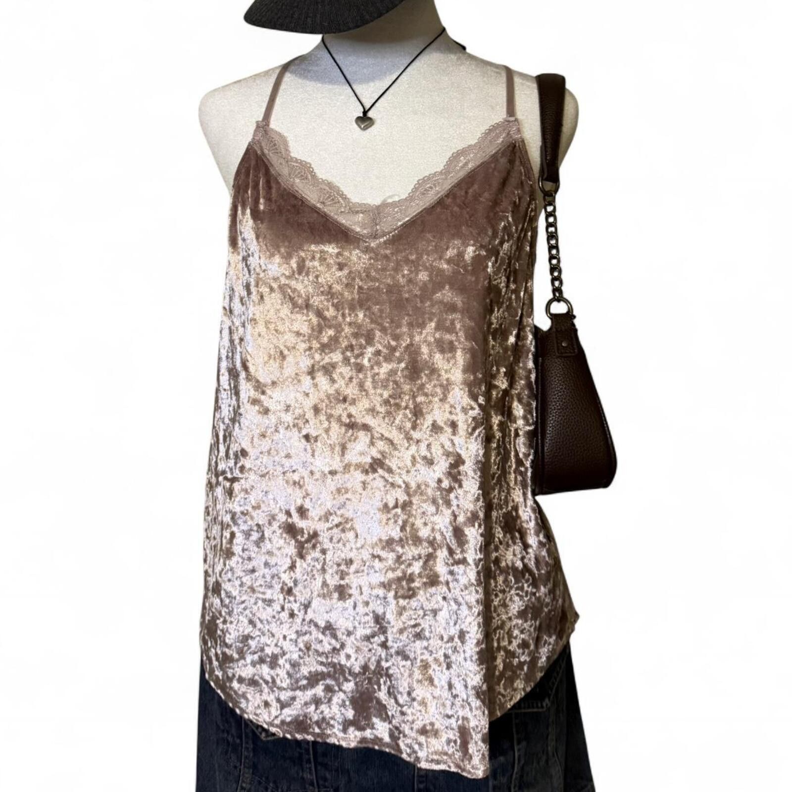 Other 🤎 velvet lace cami top 🤎 Size L / US 10 / IT 46 - 3 Thumbnail