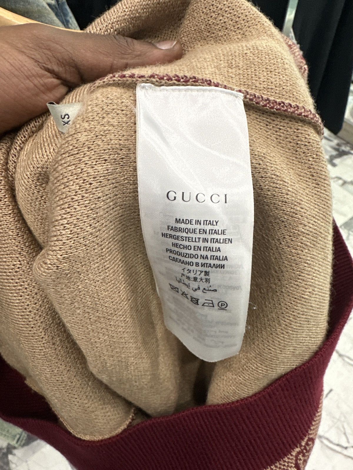 Gucci Gucci Logo V-Neck Wool Knit Sweater Size US XS / EU 42 / 0 - 4 Thumbnail