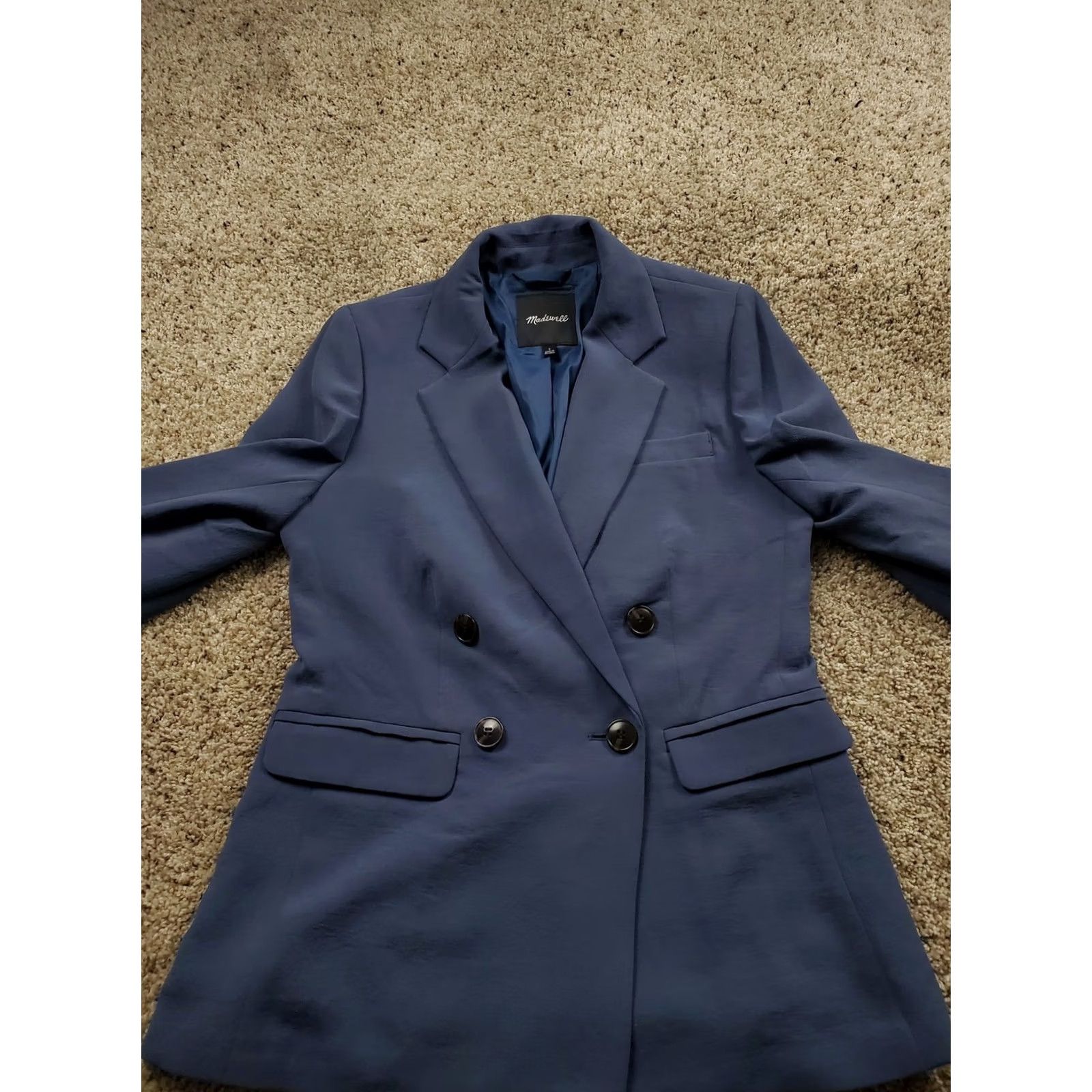 Madewell Madewell Blazer Womens Small Double Breasted Classic Jacket Blue Casual Size S / US 4 / IT 40 - 4 Thumbnail