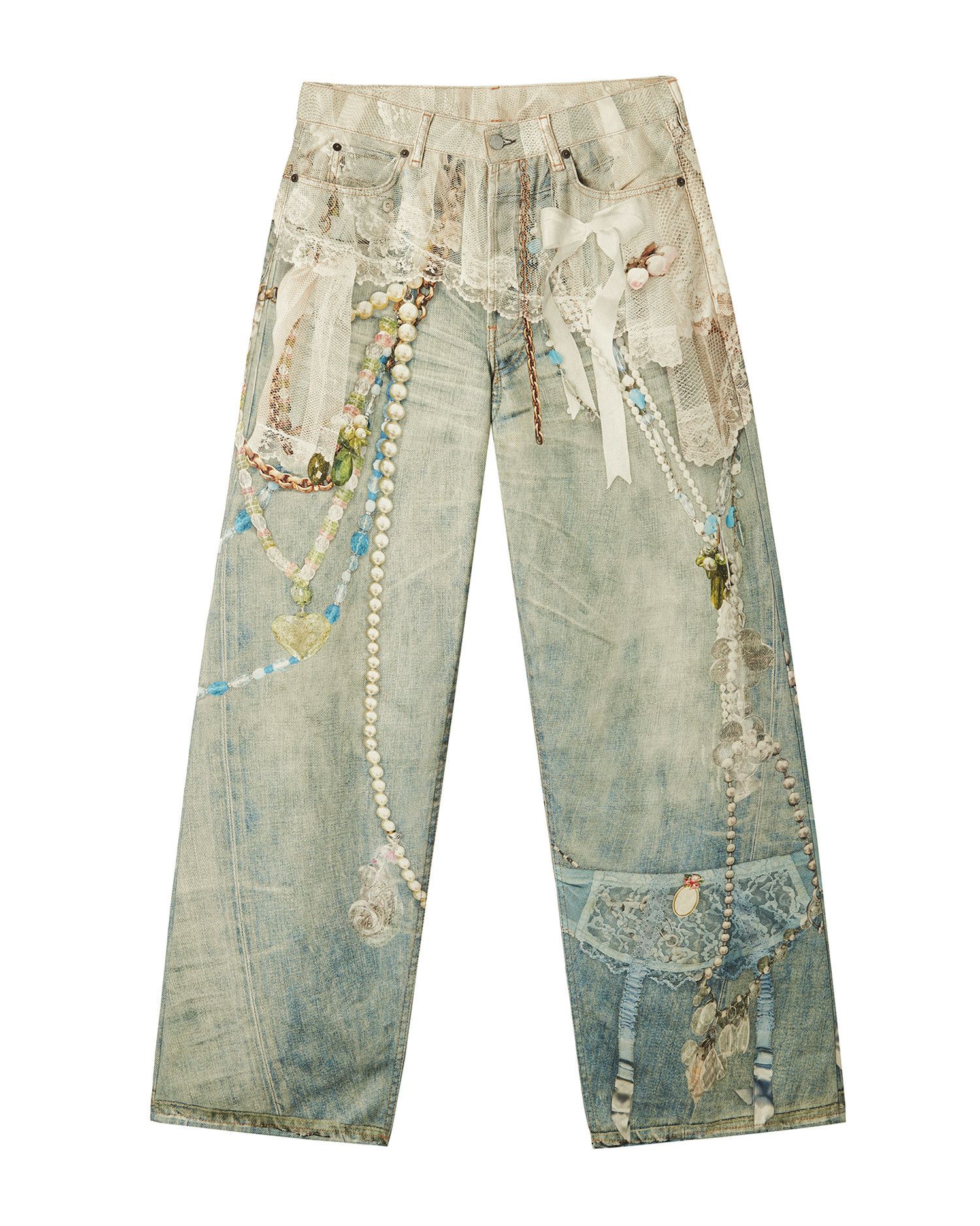 Acne Studios Acne Studios Bead Chain Pattern Print Jeans Size US 32 / EU 48 - 1 Thumbnail
