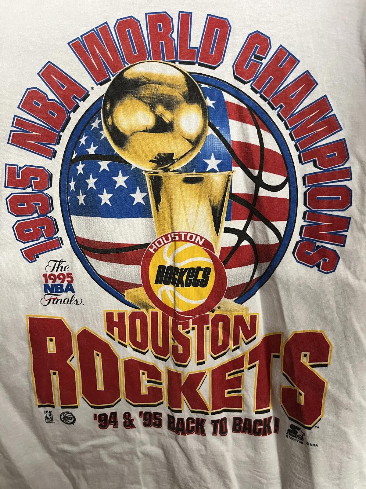 Designer VTG Houston Rockets T-shirt 1995 NBA World Champs XL Size US XL / EU 56 / 4 - 3 Thumbnail