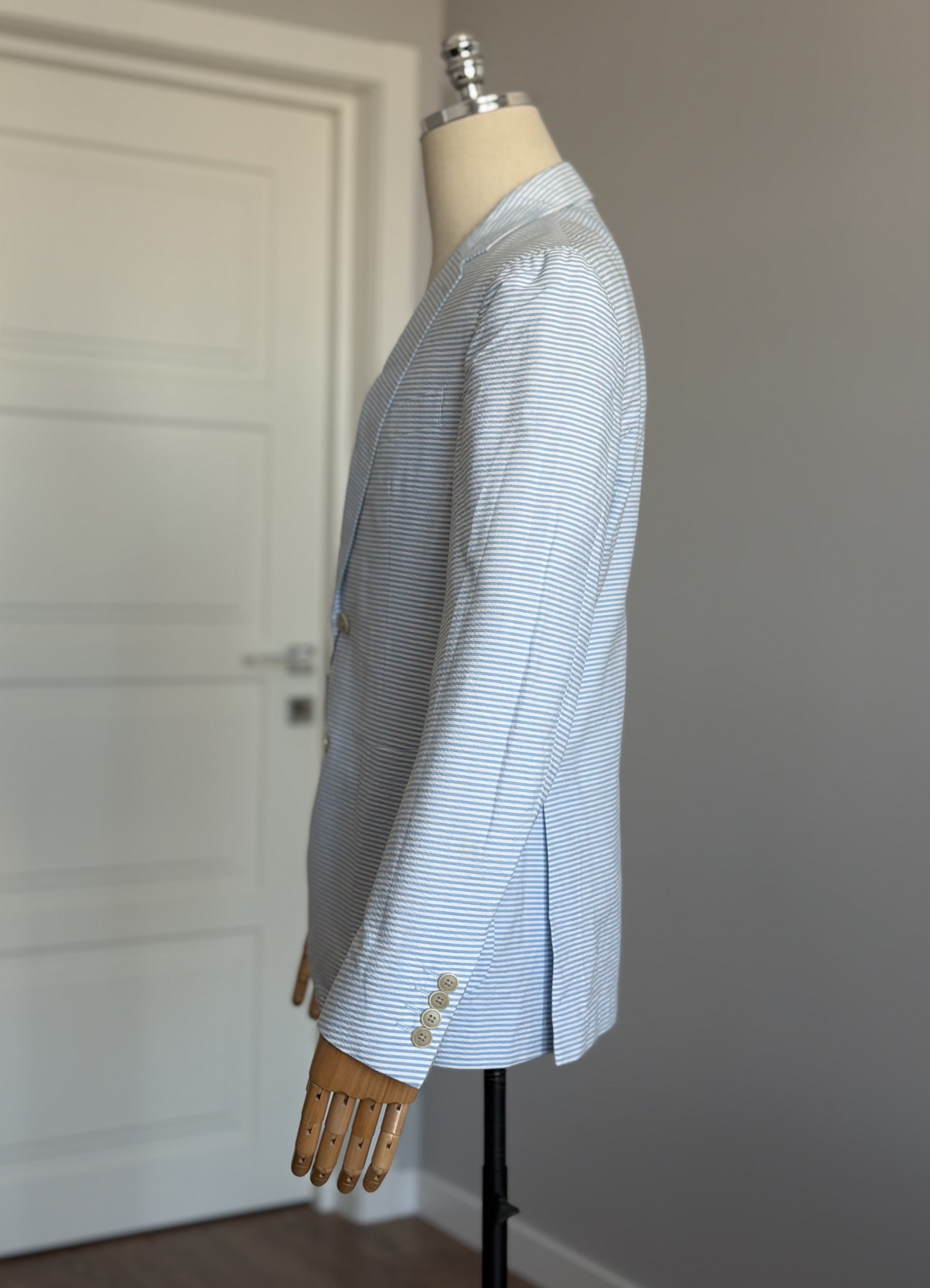 Hackett HACKETT London Horizontal Seersucker Men's Blazer Jacket Size 50R - 7 Thumbnail
