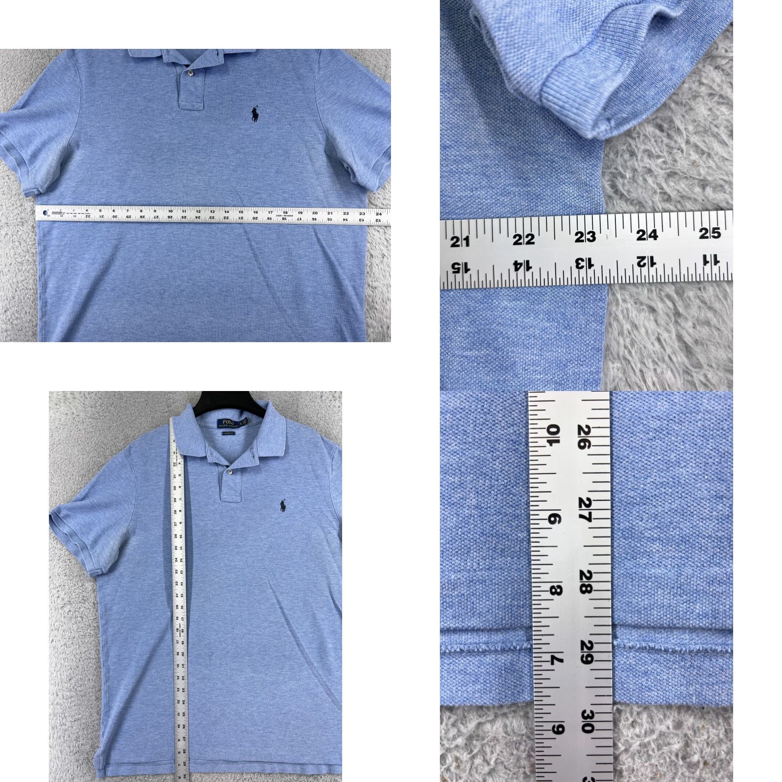 Ralph Lauren VINTAGE Ralph Lauren Polo Shirt Mens XL Blue 100% Cotton Knit Embroidered Logo Button Collar Short Sleeve Casual Modern American Sports Fashion Mens Size US XL / EU 56 / 4 - 8 Thumbnail