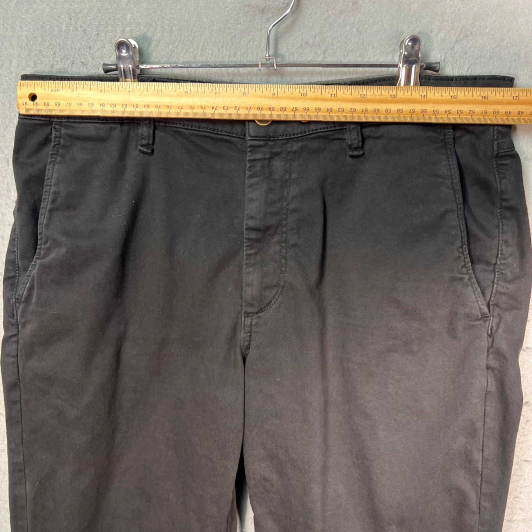 Rag & Bone Rag & Bone Slim Fit Chino Pants - Black Cotton Blend, 34 Mens, Flat Front, Tapered, Casual, Regular Size, 30 Inseam, 7/10 Condition, Vintage: No Size US 34 / EU 50 - 6 Thumbnail