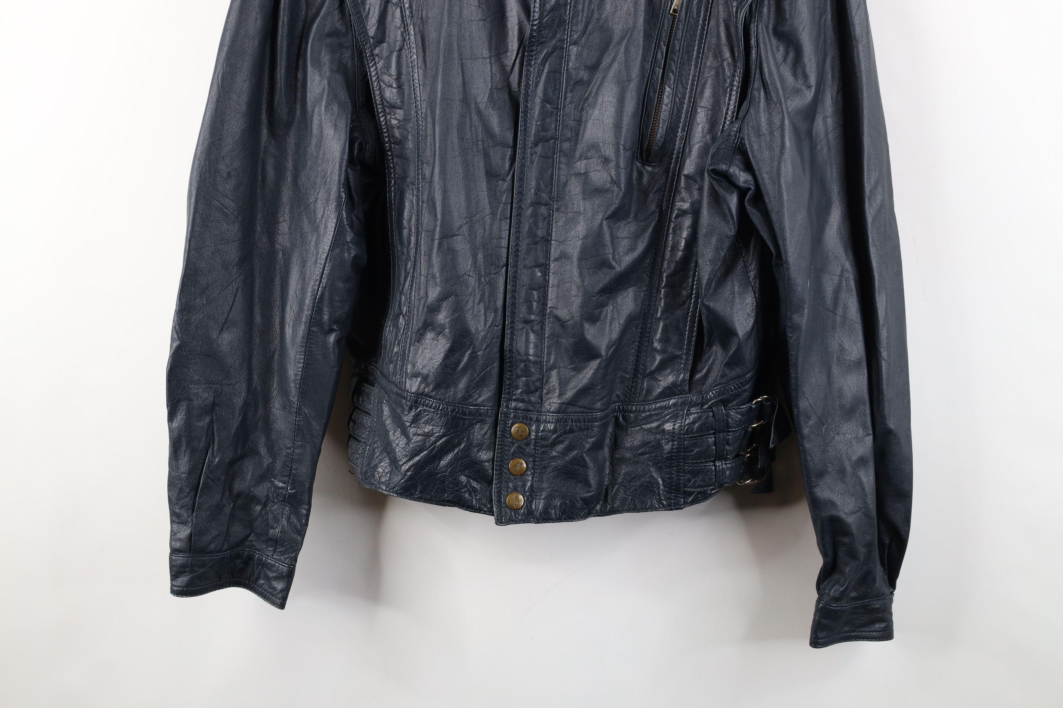 Vintage Vintage 80s 90s Streetwear Leather Buckle Strap Jacket Size M / US 6-8 / IT 42-44 - 3 Thumbnail
