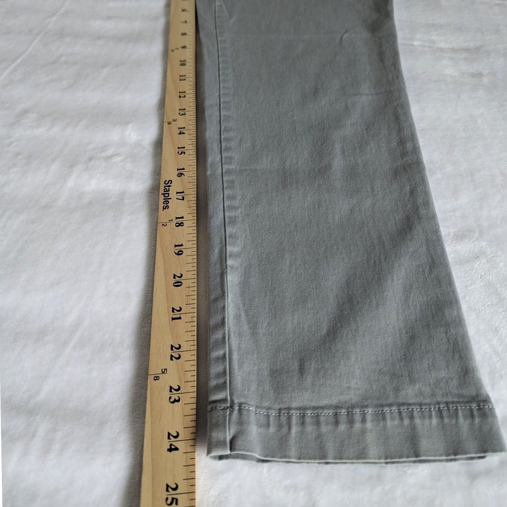 Vintage New York & Co Gray Cargo Zip Pocket Straight Leg Pants Women's 8 Regular Cotton Blend Casual Size 30" / US 8 / IT 44 - 6 Thumbnail