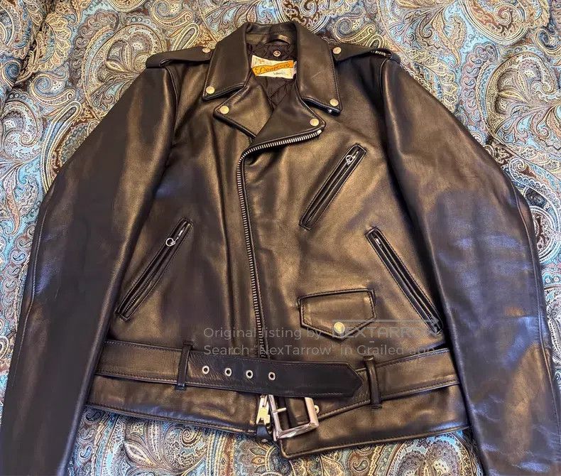Schott NYC bull leather motorcycle leather jacket Size US XS / EU 42 / 0 - 1 Thumbnail
