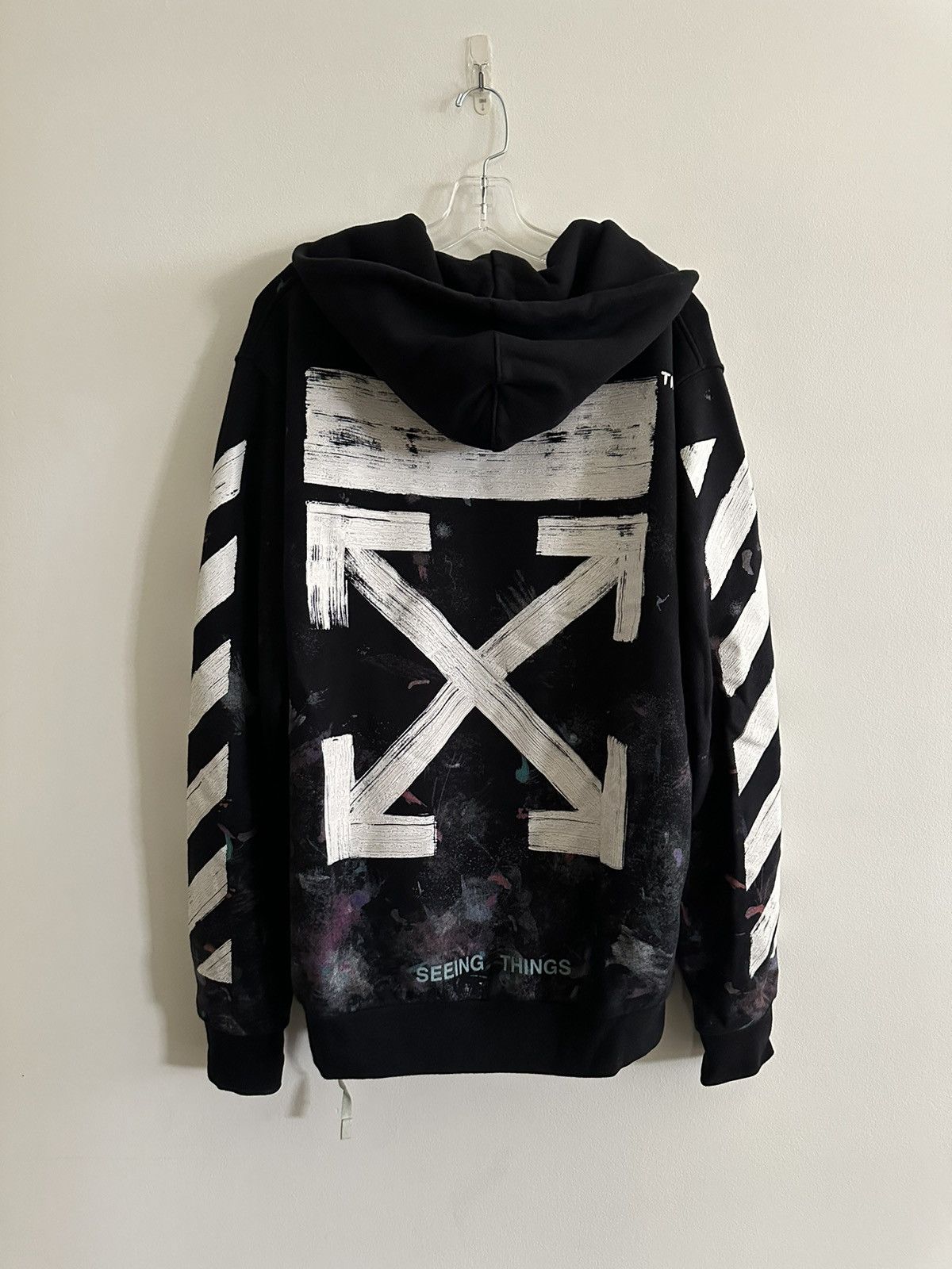 Off White Off White Splatter Paint Strokes Zip Up Hoodie Grailed