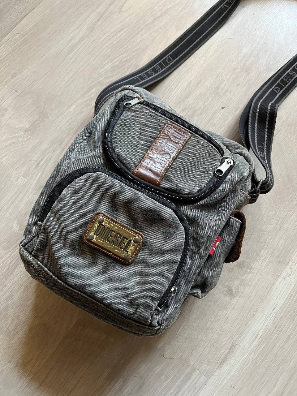 image of Avant Garde x Diesel 90's Diesel Vintage Washed Multipocket Crossbody Bag in Washed Gray, Men's