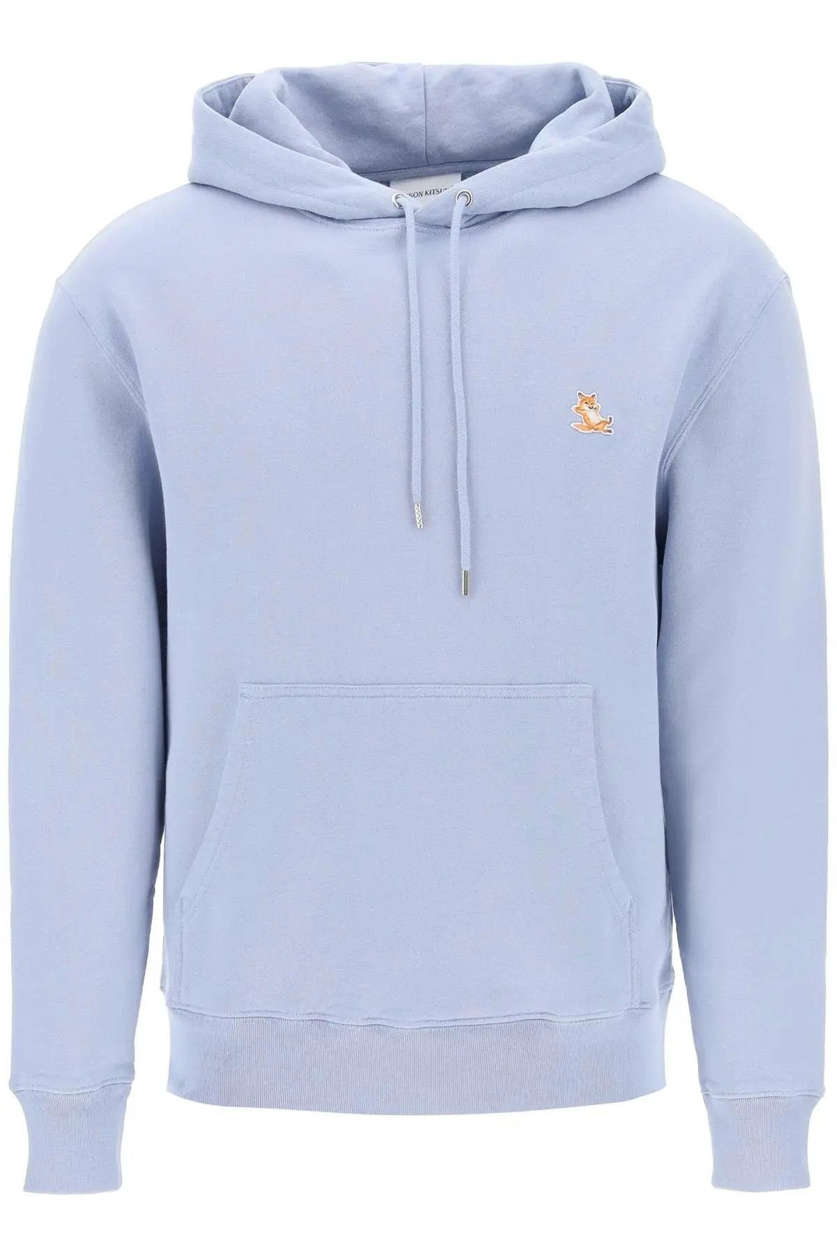 image of Maison Kitsune O1S22I1N0324 Chillax Fox Hooded Sweatshirt In Light Blue, Men's (Size Small)