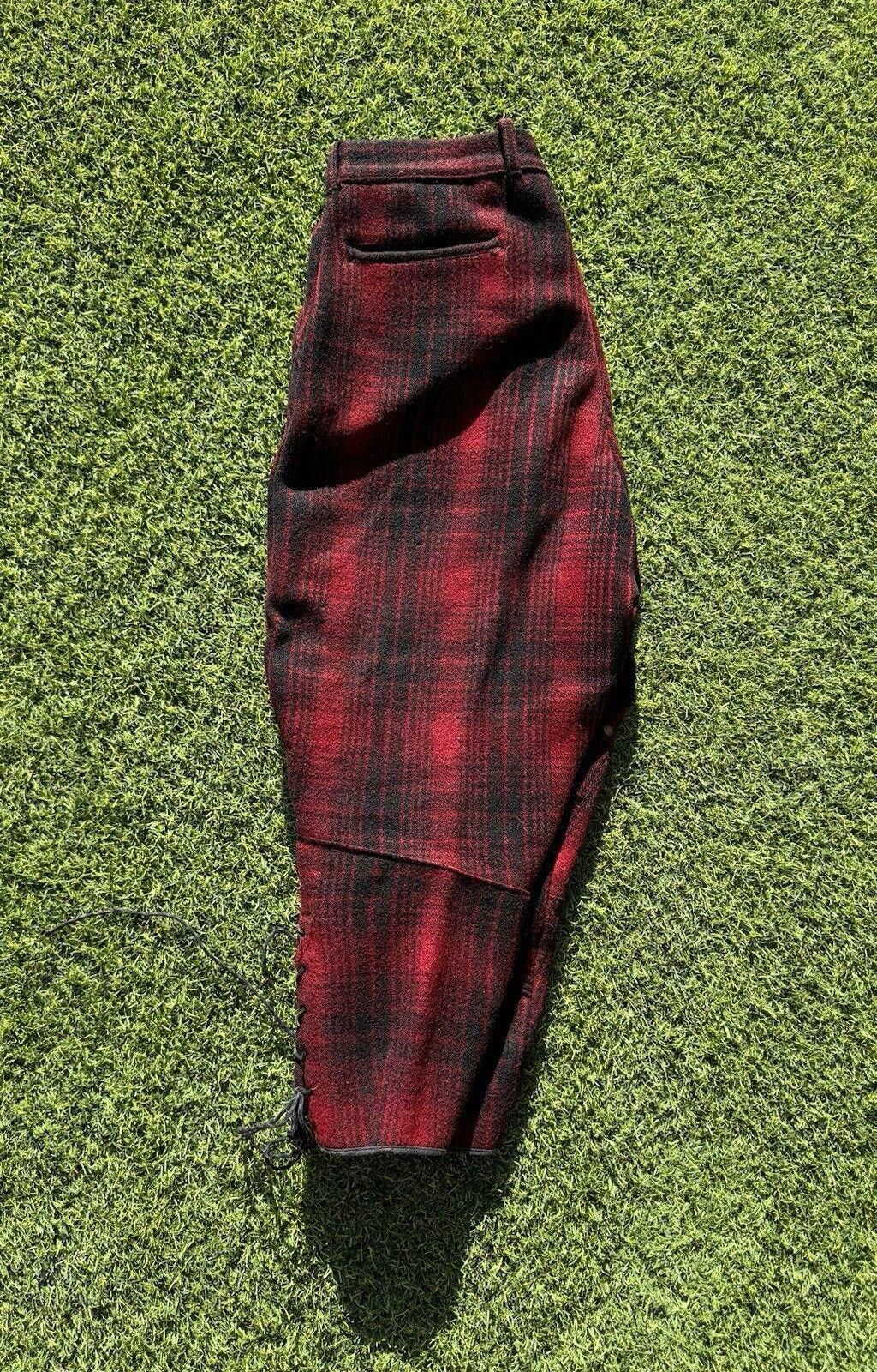 Designer True Vintage Carters 40s Buffalo Plaid Wool Hunting Pants 34 Size US 34 / EU 50 - 3 Thumbnail