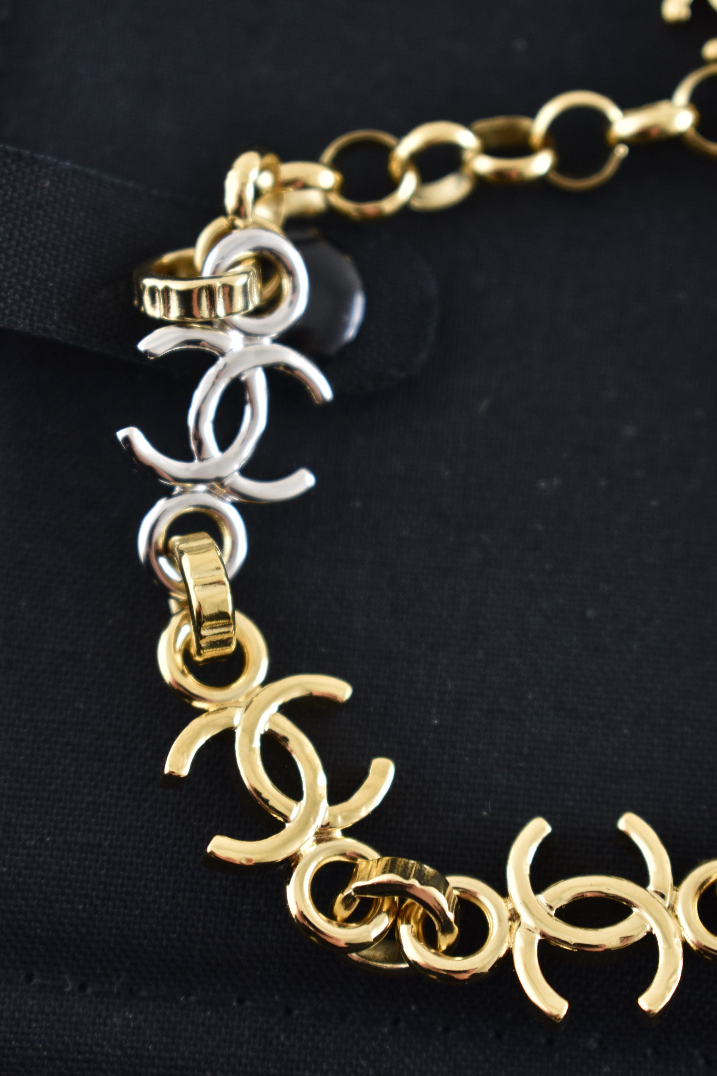 Chanel Chanel 26P Gold Silver CC Logo Link Adjustable Arm Bracelet Size ONE SIZE - 5 Thumbnail