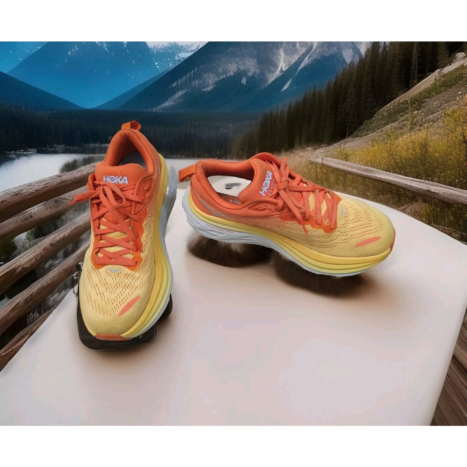 Hoka Hoka One One Bondi 8 Puffin's Bill Amber Yellow 8.5 D Size US 8 / EU 41 - 4 Thumbnail