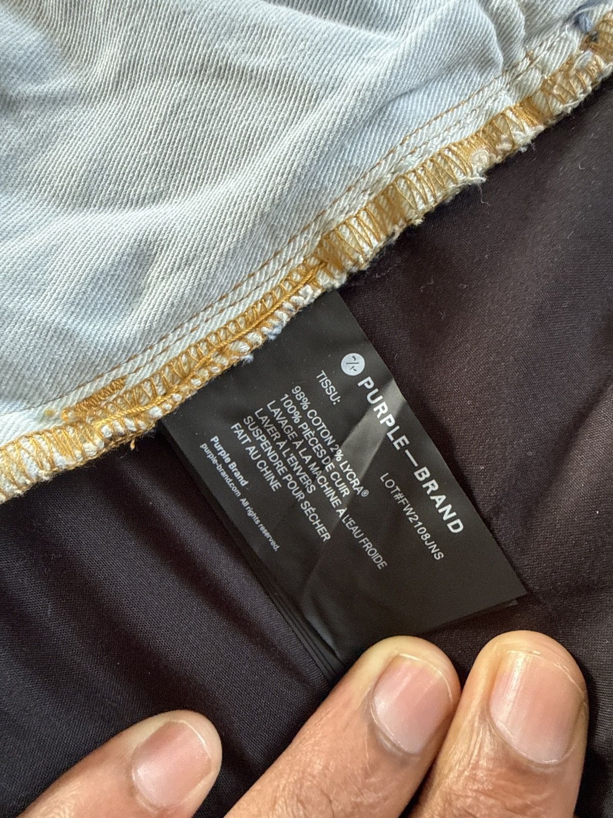 Purple Brand Purple Indigo Oil Repair Jeans Size US 36 / EU 52 - 3 Thumbnail