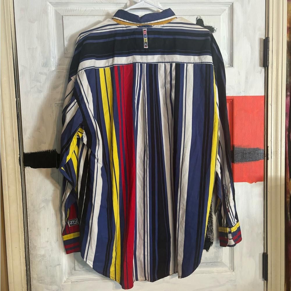 Designer Ziza stripped red blue white button down shirt Size US XL / EU 56 / 4 - 3 Thumbnail
